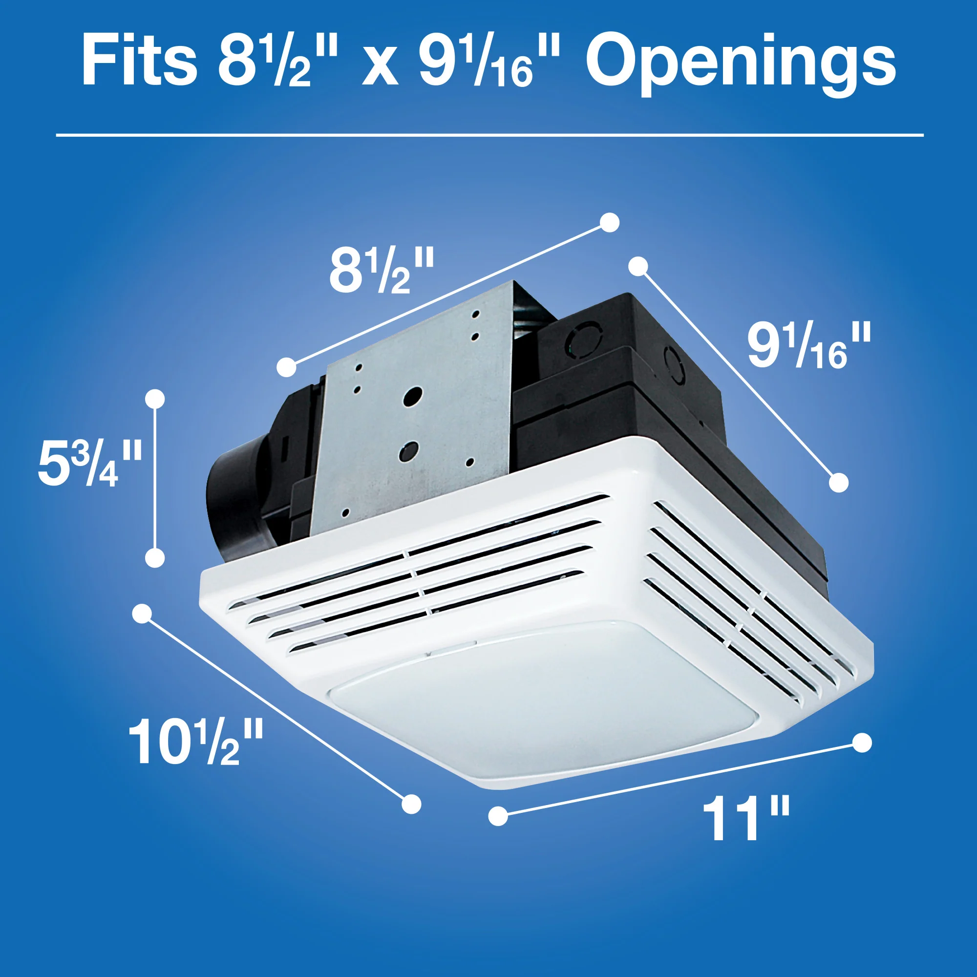 Air King 70 CFM Snap-In Exhaust Fan (ENERGY STAR® Certified, ceiling mounted, light, white) - Image 6
