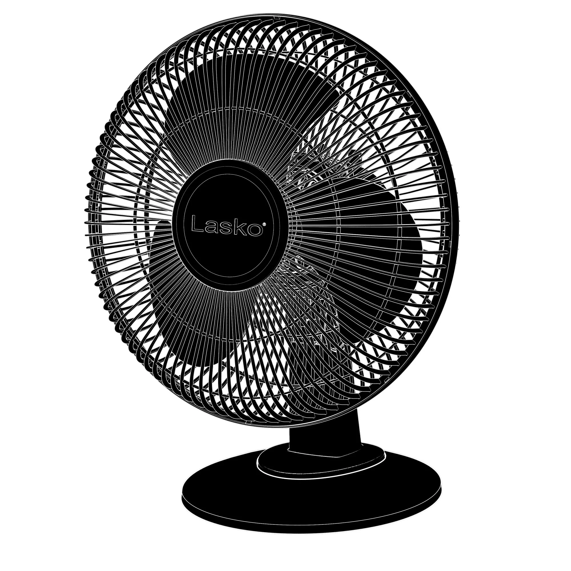 Lasko 12" Table Fan: Oscillating, 3-Speed, Tilting Head, Black - Image 8