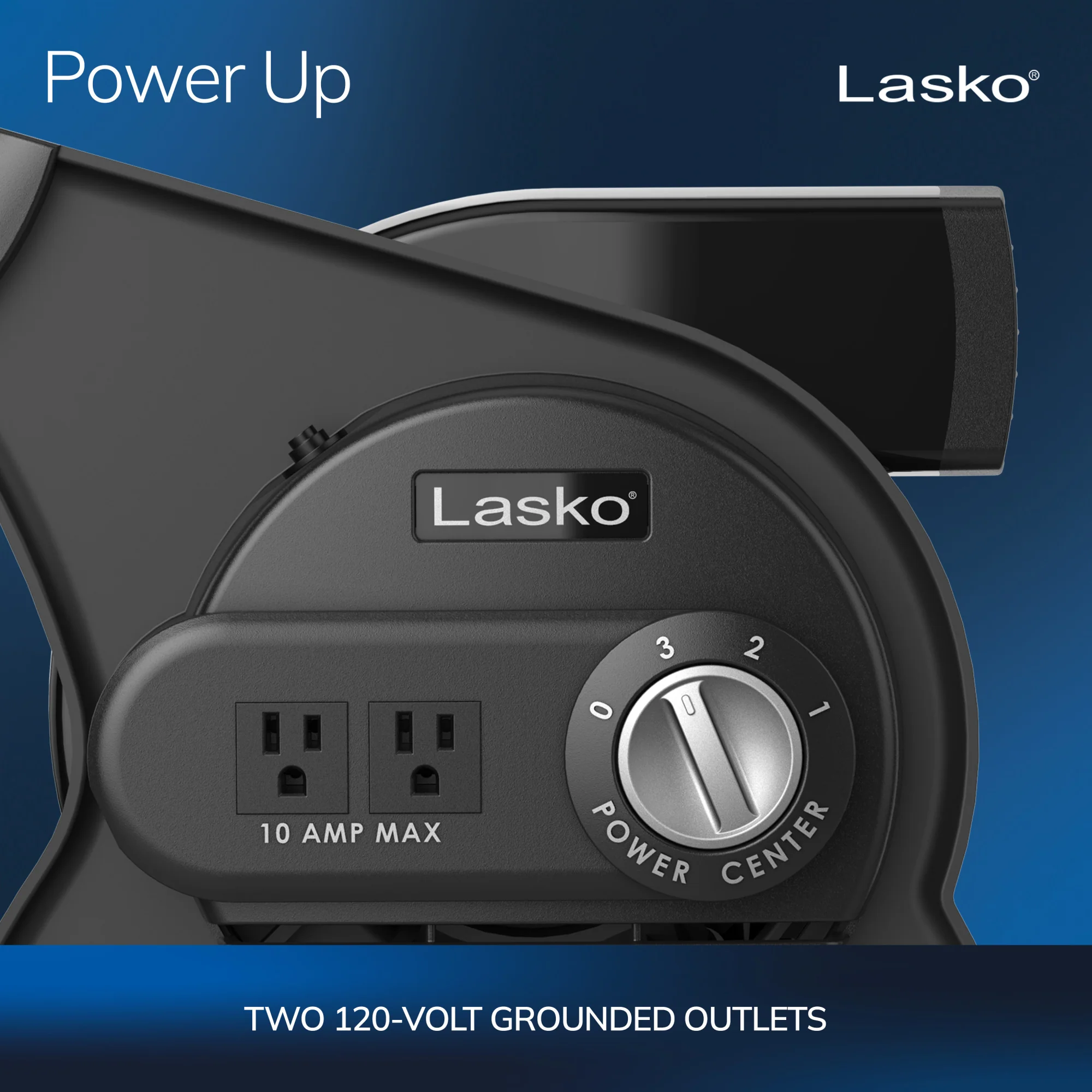 Lasko 12" Air Mover Blower Fan: 3-Speed, High Velocity, 2 Outlets, Pivoting, Black - Image 3