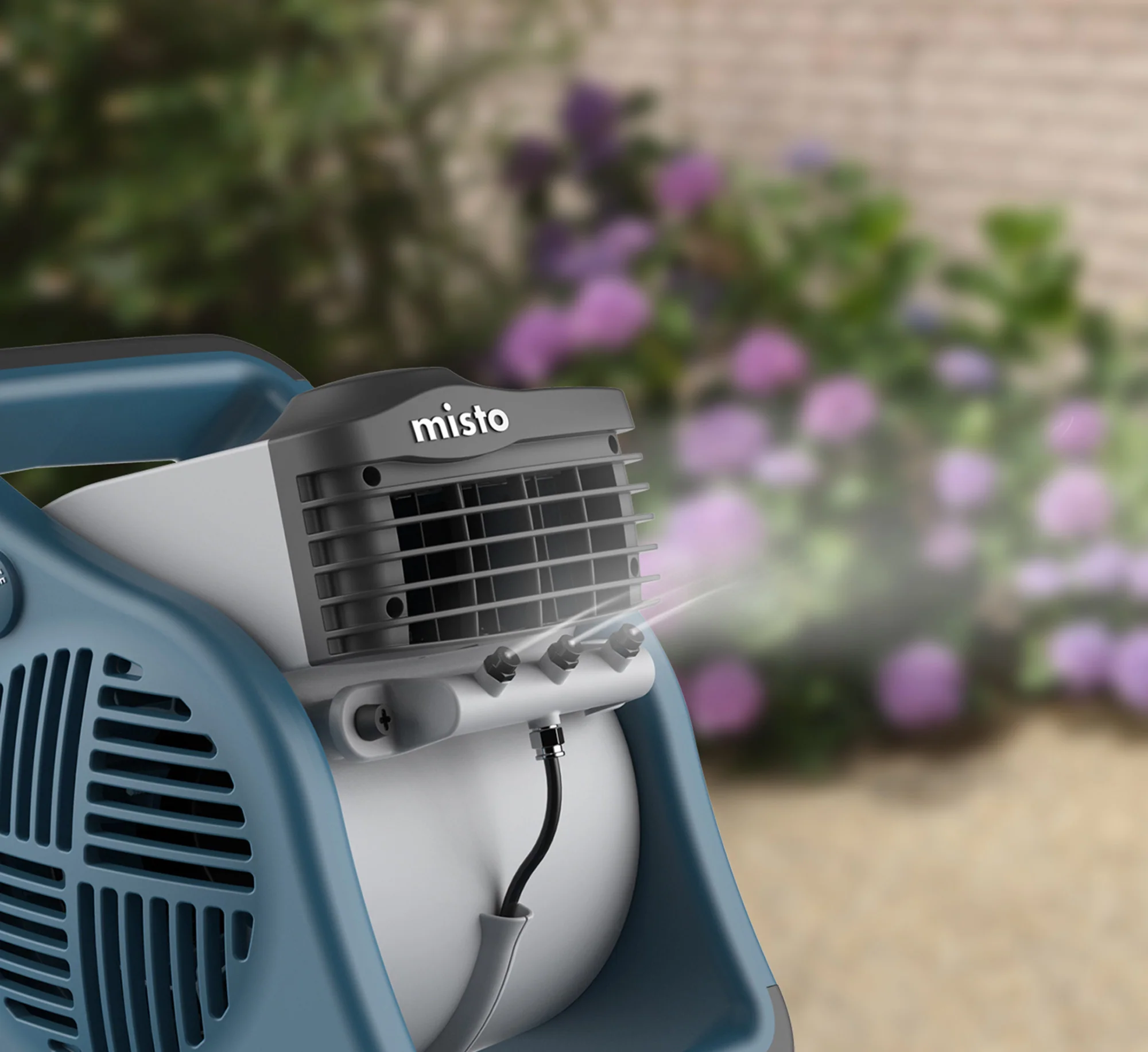 Lasko Misto 15" Outdoor Misting Fan: 3-Speed, Pivoting, Powered Louvers, Blue - Image 14