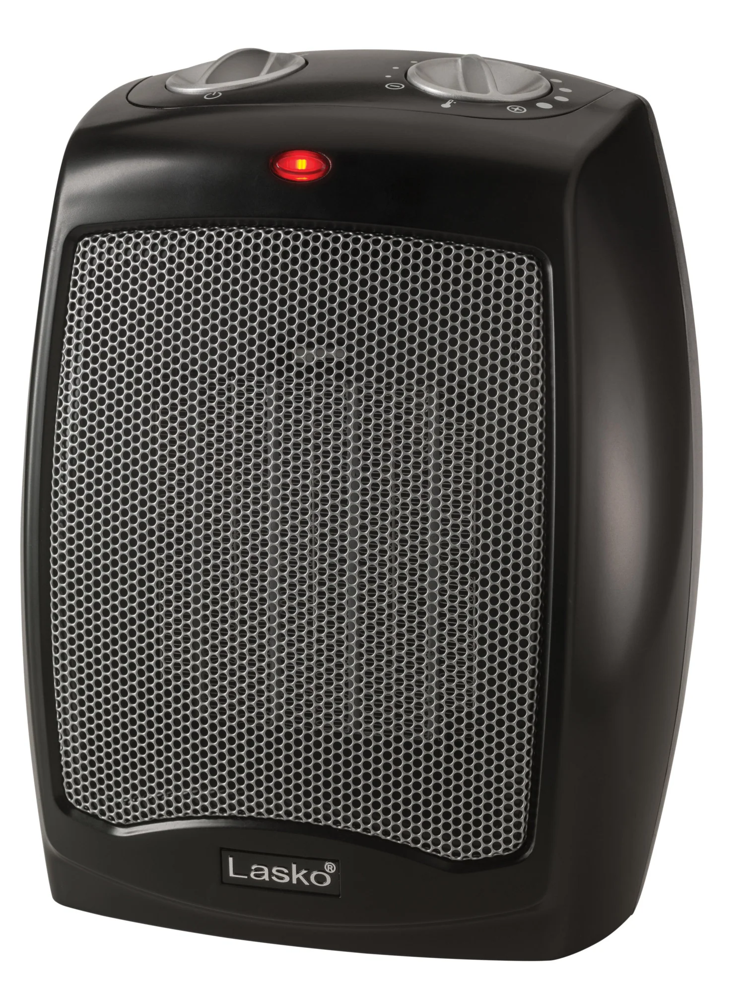 Lasko 9" Ceramic Table Top Heater (3-speed, thermostat, black)
