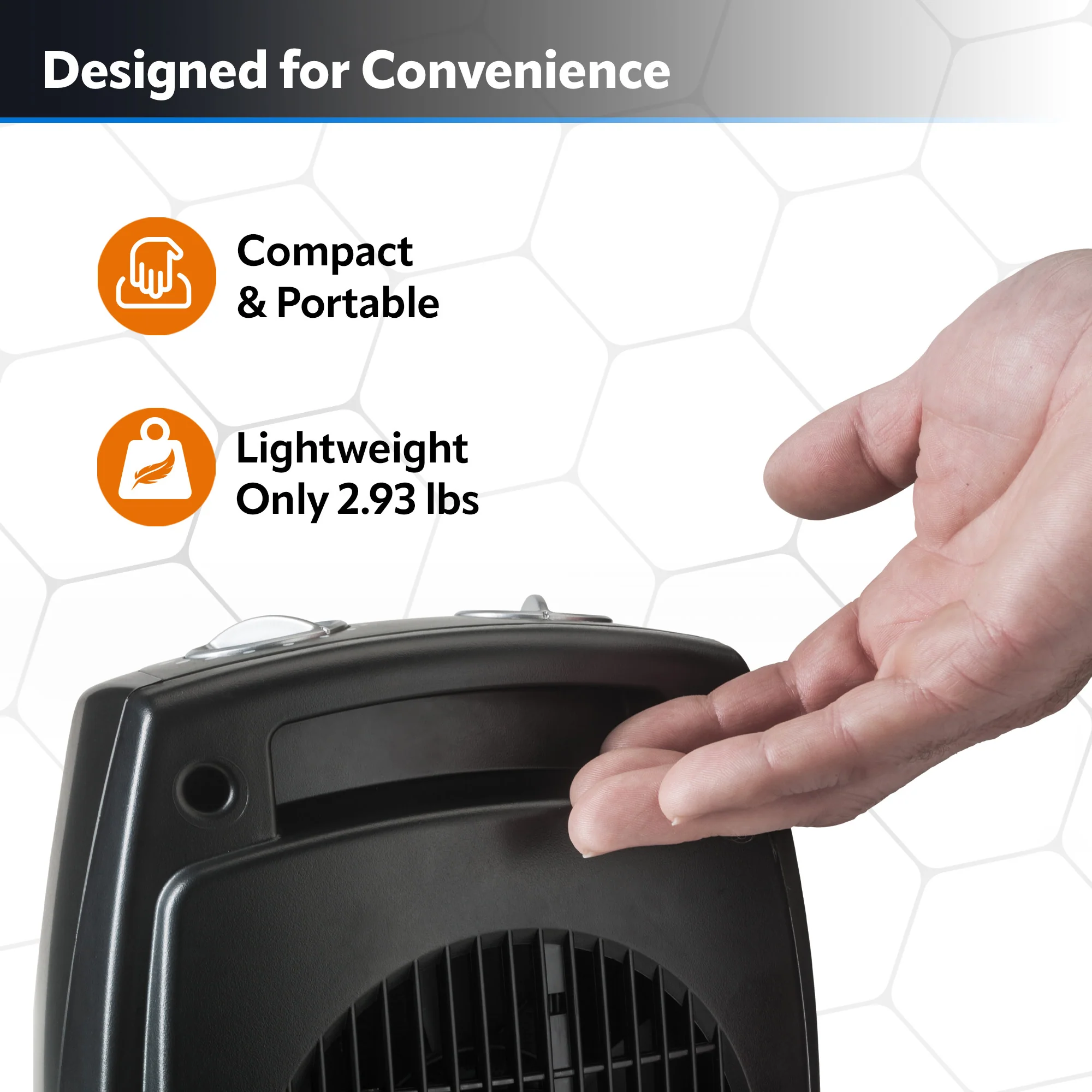 Lasko 9" Ceramic Table Top Heater (3-speed, thermostat, black) - Image 6