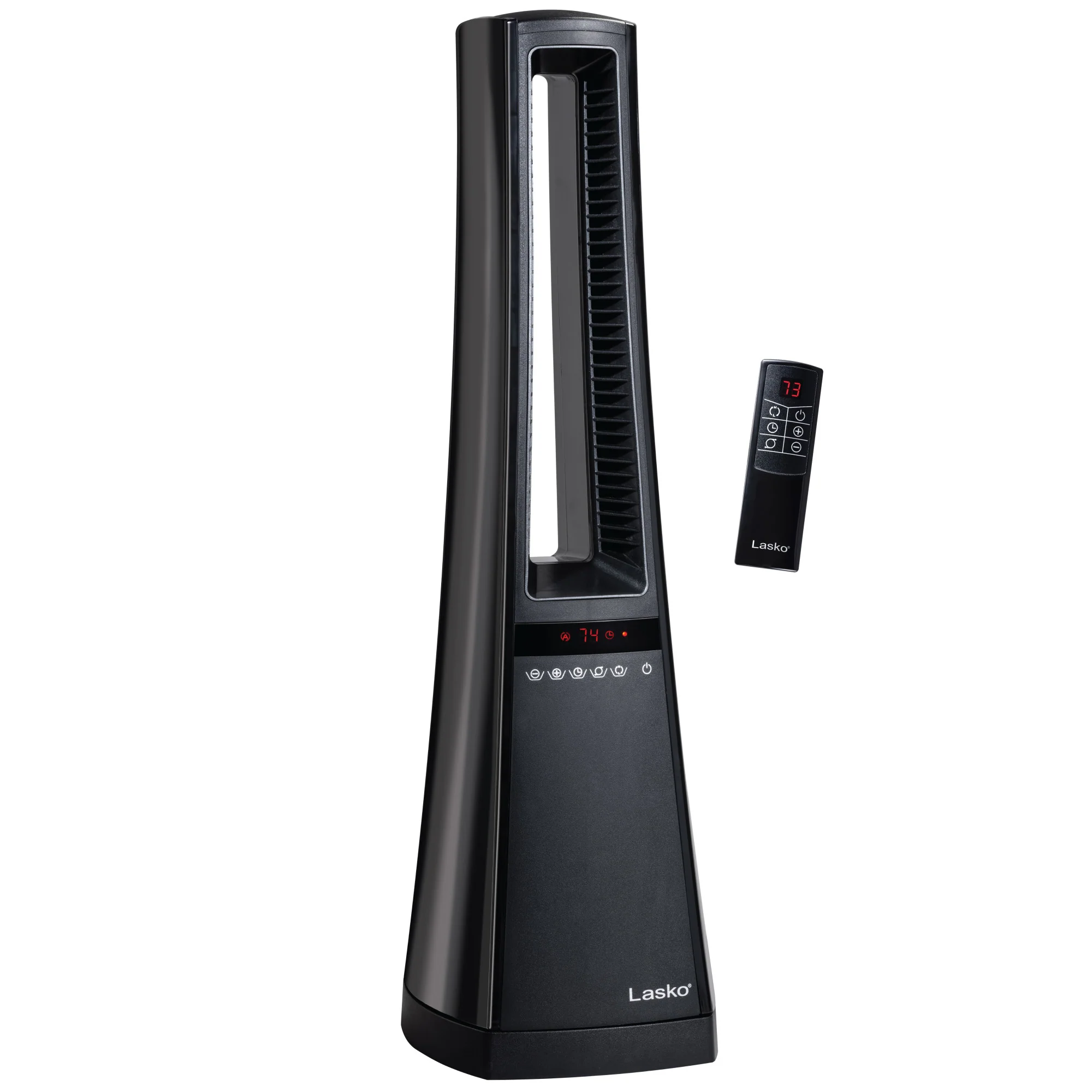 Lasko Air Logic 27" Bladeless Tower Heater (2 heat settings, remote, timer, black)