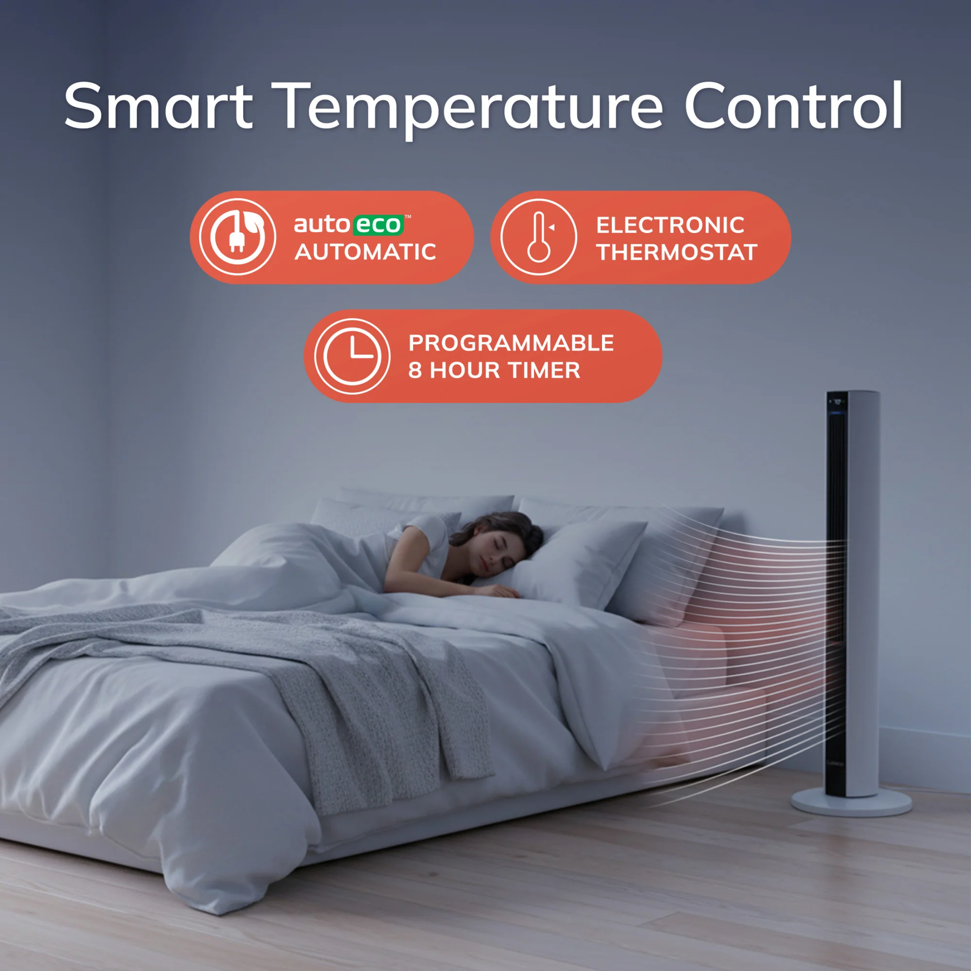 Lasko 1500W Electric All Season Tower Fan & Space Heater with Timer and  Remote, FH500, White - Image 7