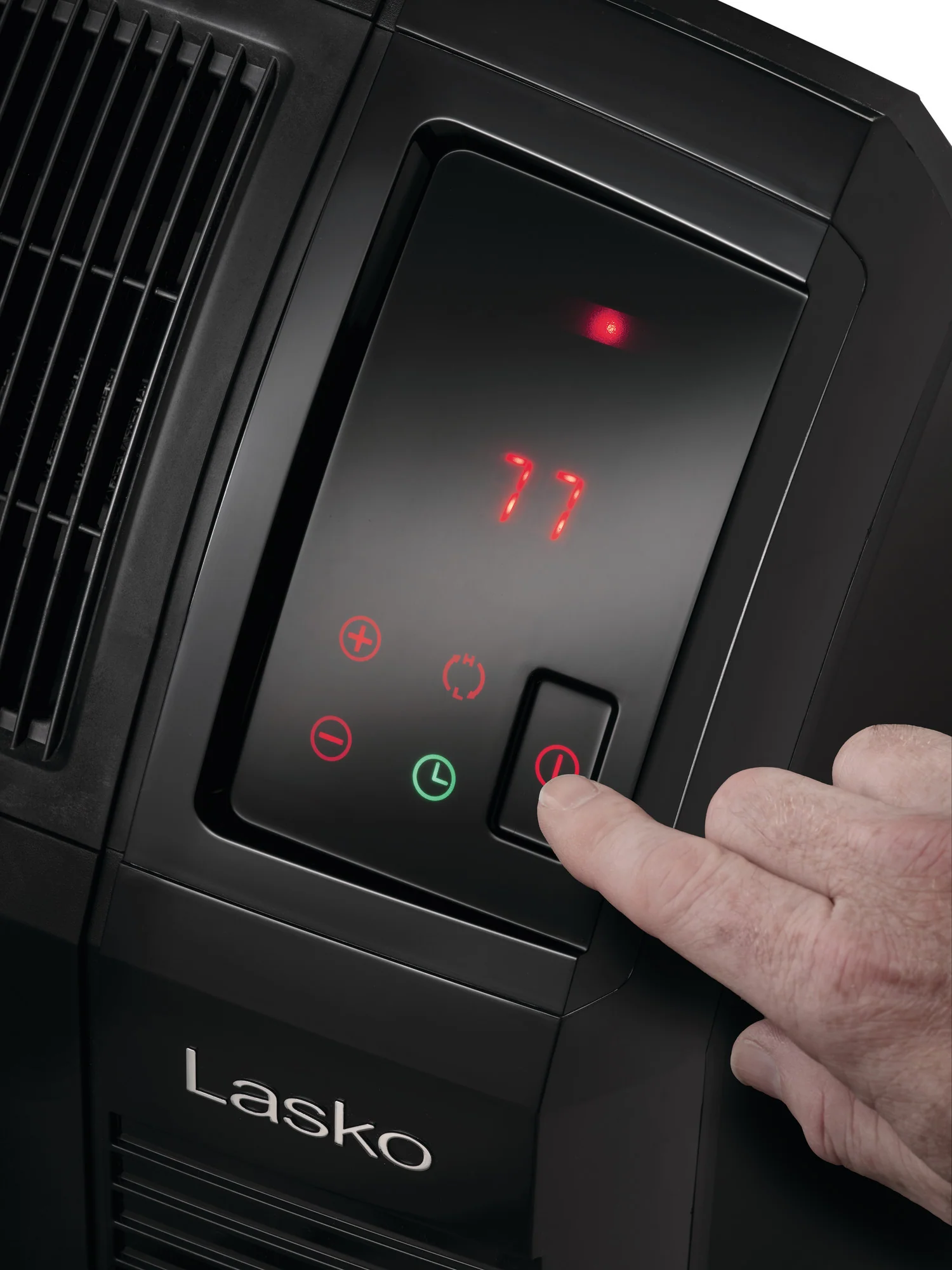 Lasko 1500W Electric Cyclonic Ceramic Room Space Heater with 8-Hour Timer, CC24920, Black - Image 11