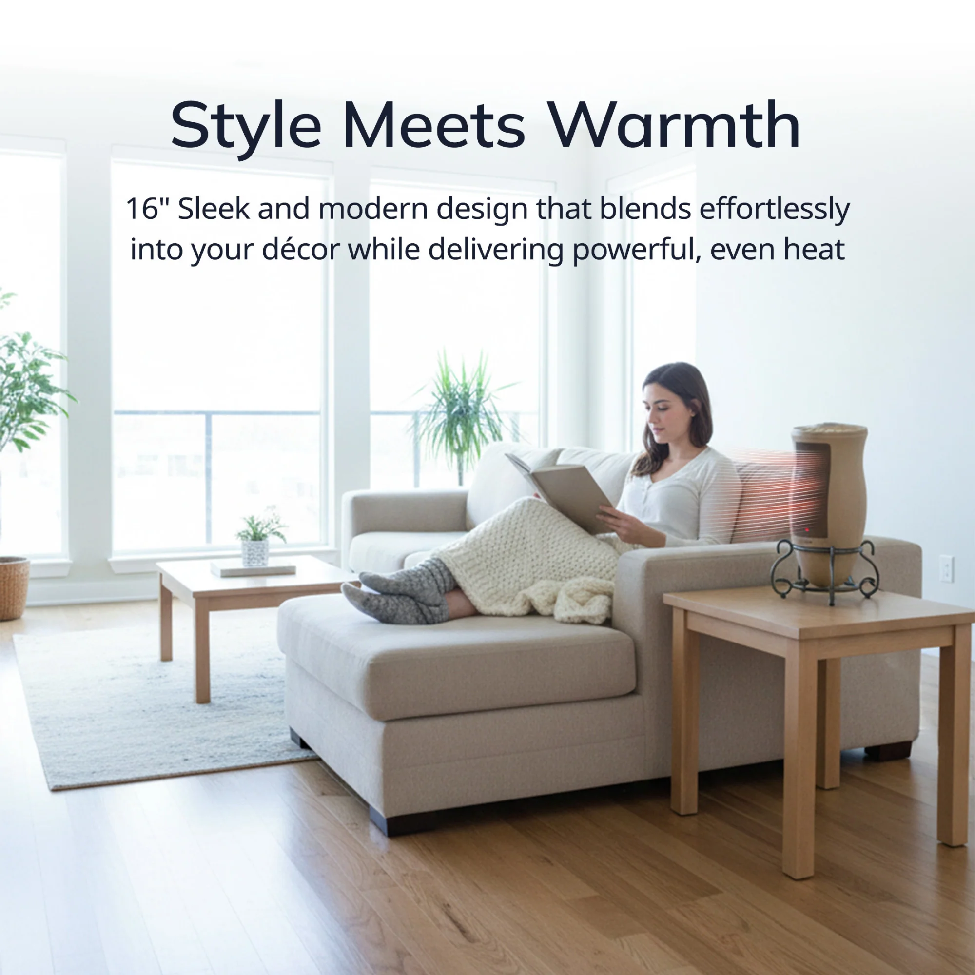 Lasko Designer Series 16" Tower Heater (2 heat settings, remote, timer, thermostat, beige) - Image 3