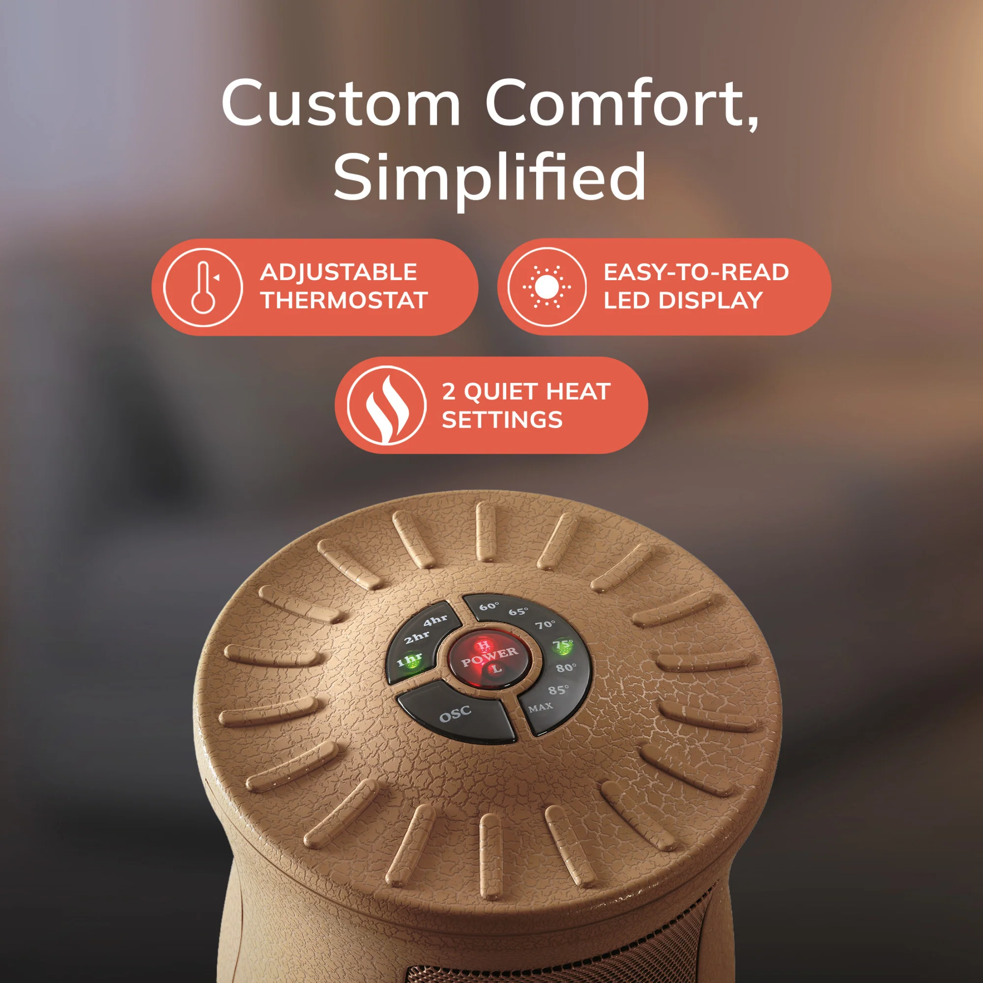 Lasko Designer Series 16" Tower Heater (2 heat settings, remote, timer, thermostat, beige) - Image 6