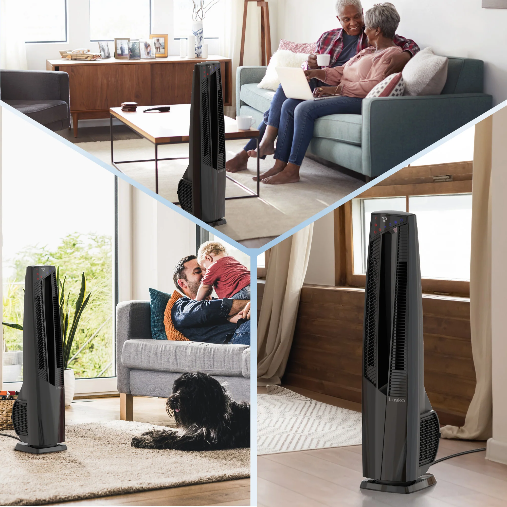Lasko 1500W Electric Oscillating All Season Tower Fan and Space Heater with Remote, FHV801, Black - Image 6