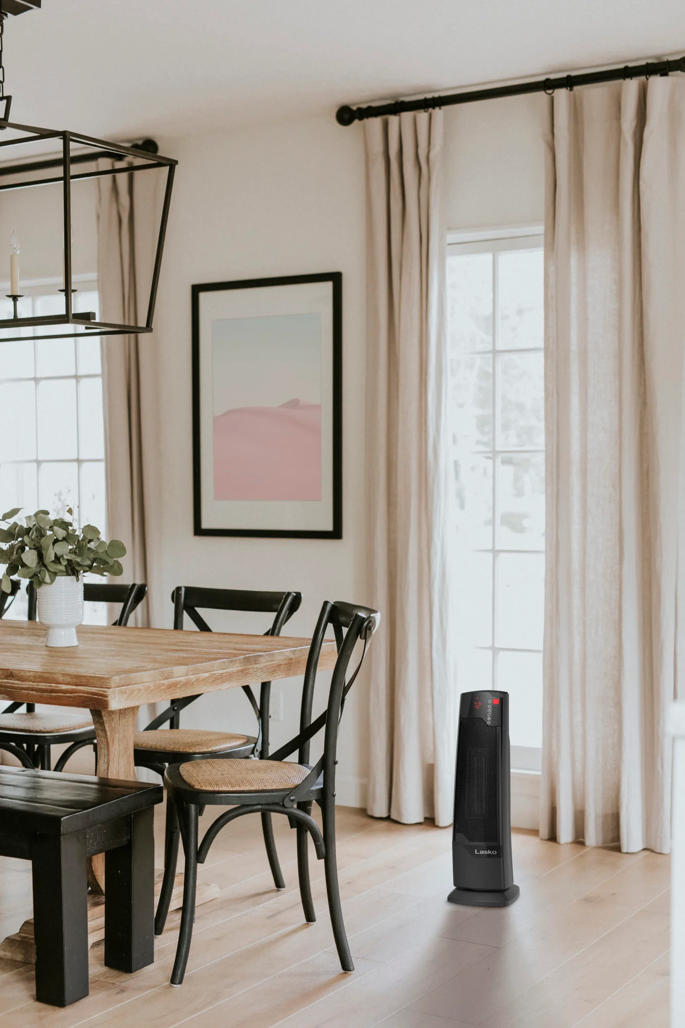 Lasko 1500W Electric Oscillating Ceramic Tower Space Heater with Remote, CT22835, Black - Image 7