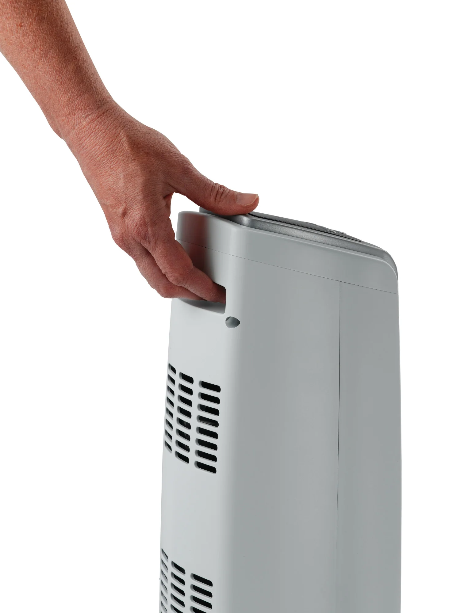 Lasko 23" Ceramic Tower Heater (2 heat settings, timer, thermostat, silver) - Image 10