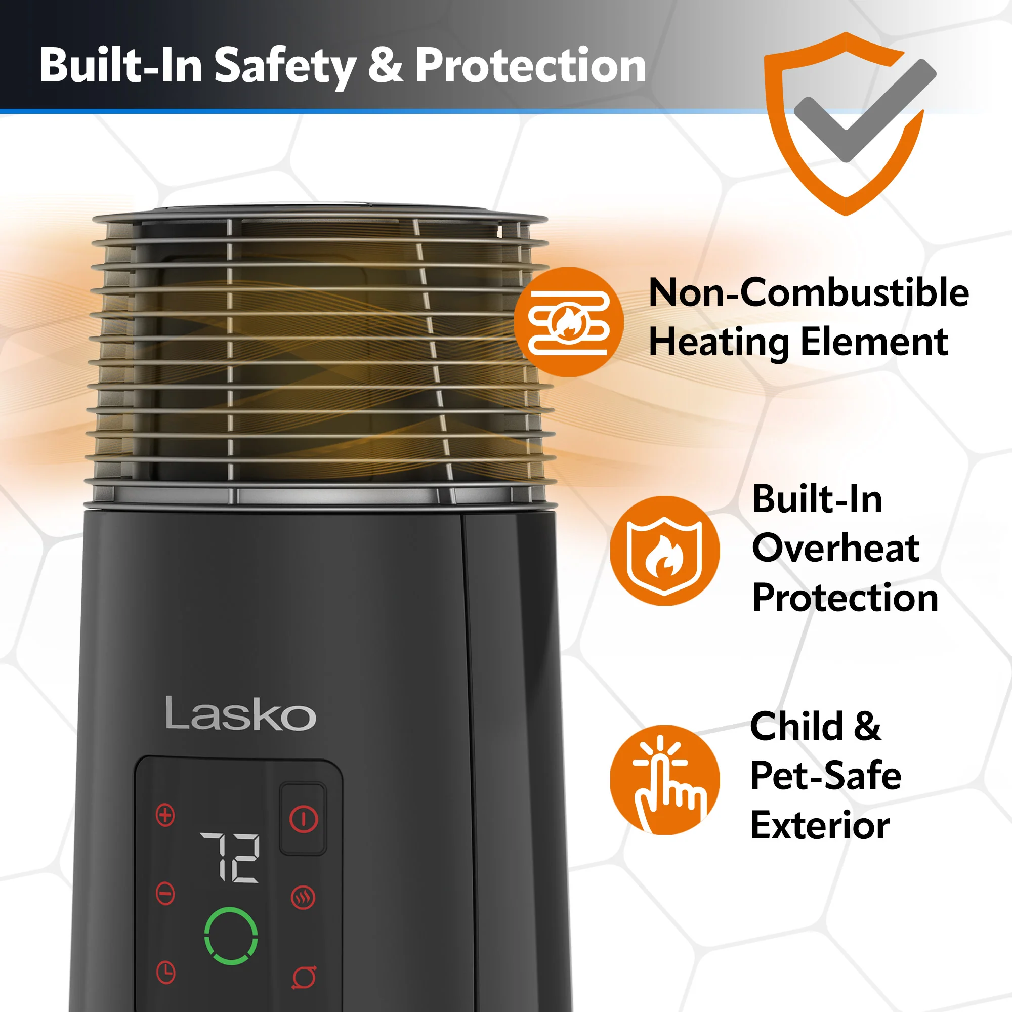 Lasko 1500W Full Circle Warmth Ceramic Tower Space Theater with Remote Control, CT24362, Black - Image 4