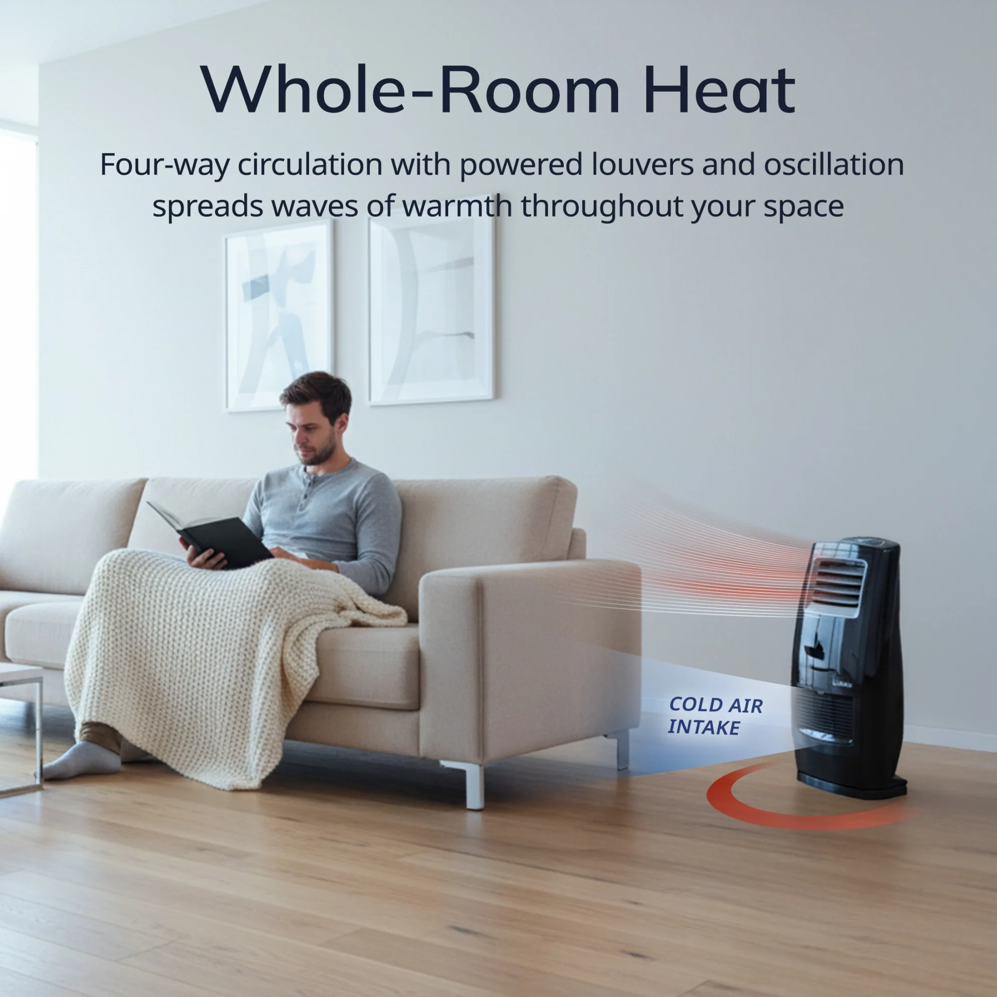Lasko Elite 23" Ceramic Console Heater (3 heat settings, remote, timer, thermostat, black) - Image 3