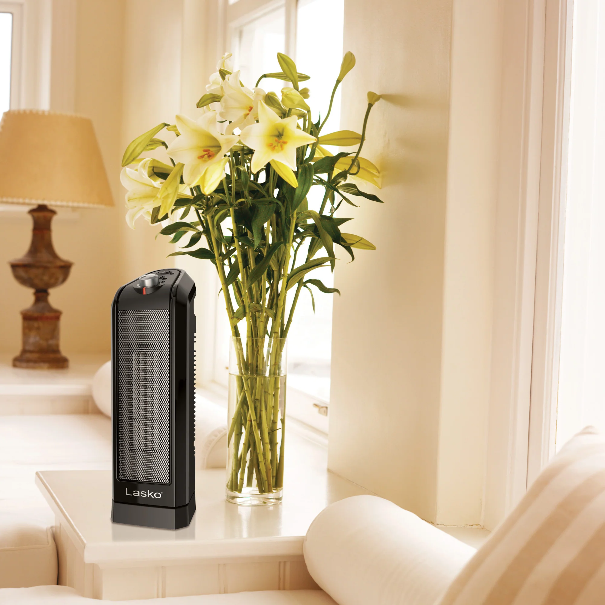 Lasko 1500W Oscillating Ceramic Tower Space Heater, CT16450, Black - Image 11