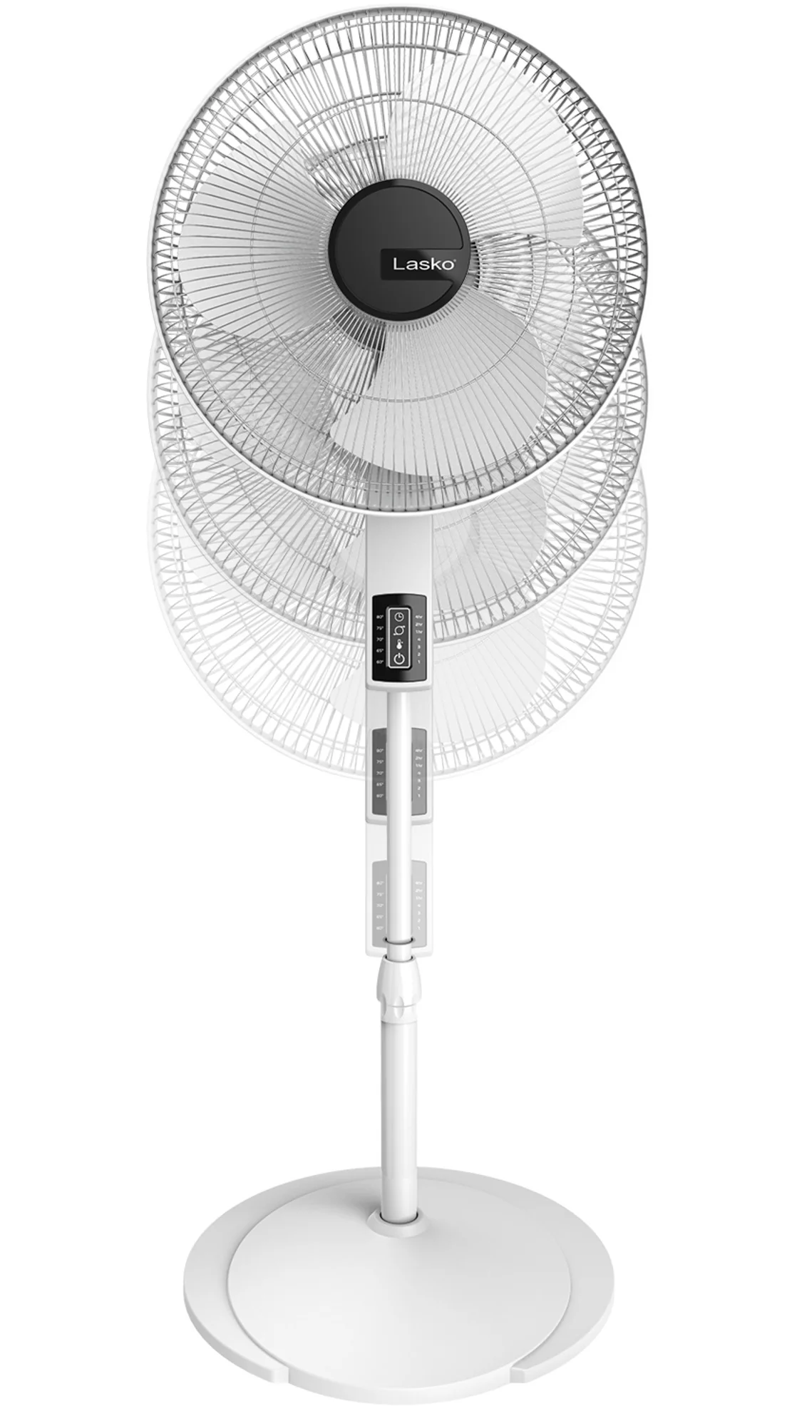 Lasko 16" Pedestal Fan: Oscillating, 4-Speed, Remote, Timer, Thermostat, White - Image 12