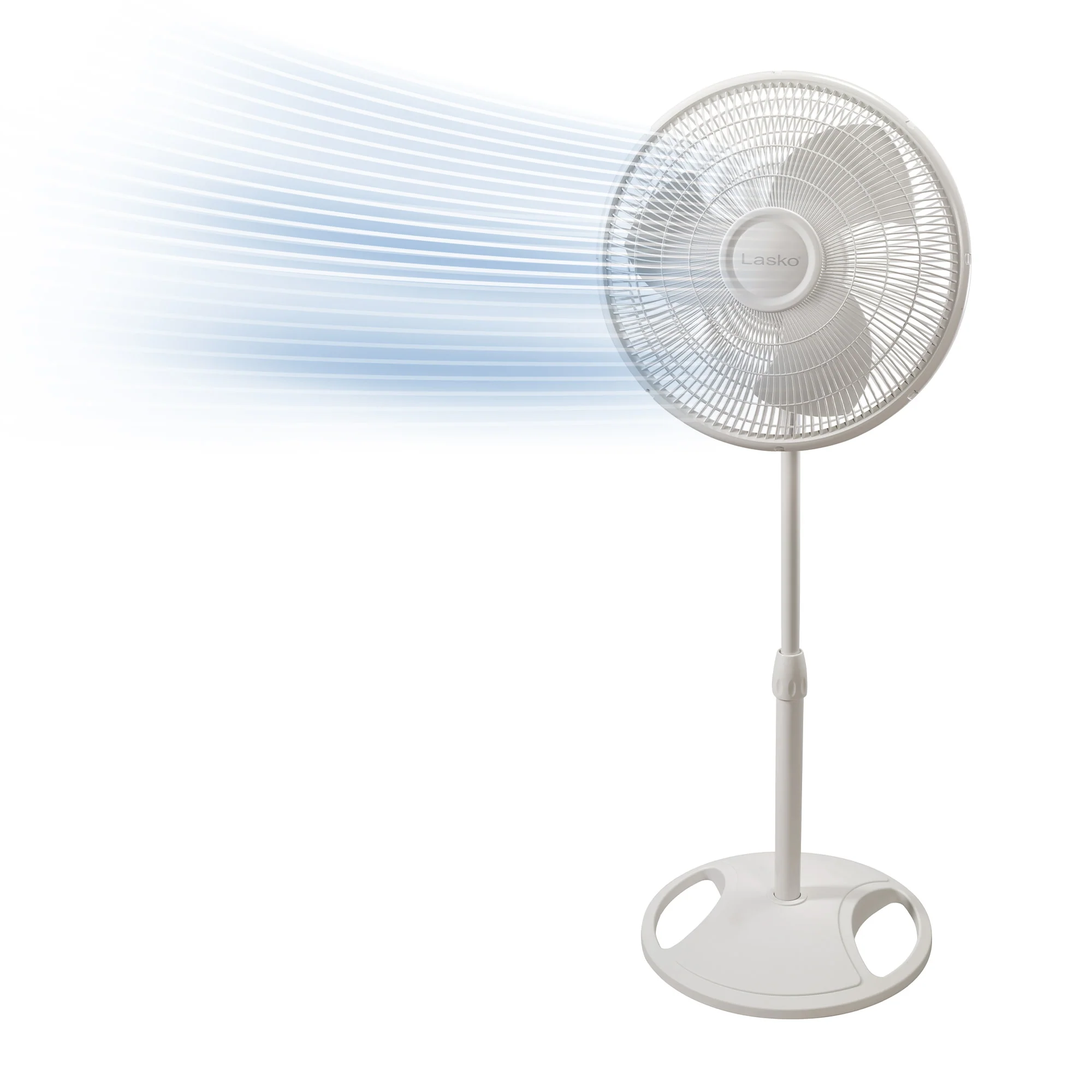 Lasko 16" Pedestal Fan: Oscillating, 3-Speed, Adjustable Height, White