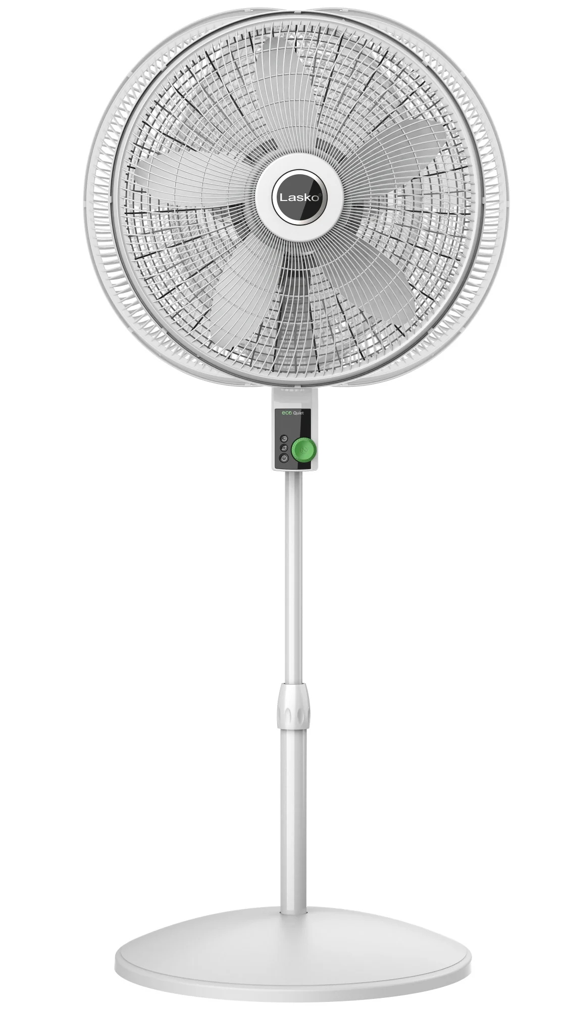 Lasko EcoQuiet 18" DC Pedestal Fan: Oscillating, 12-Speed, Remote, White - Image 10