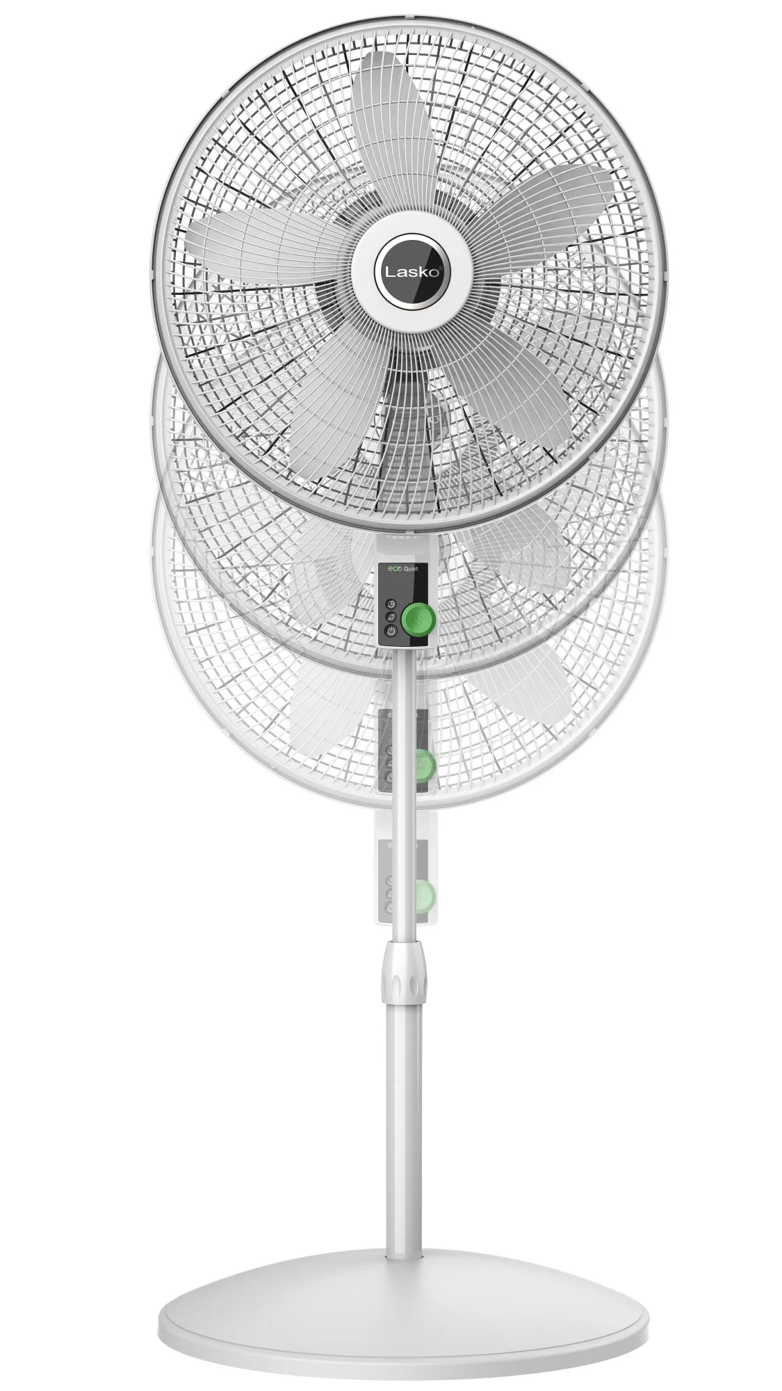 Lasko EcoQuiet 18" DC Pedestal Fan: Oscillating, 12-Speed, Remote, White - Image 12