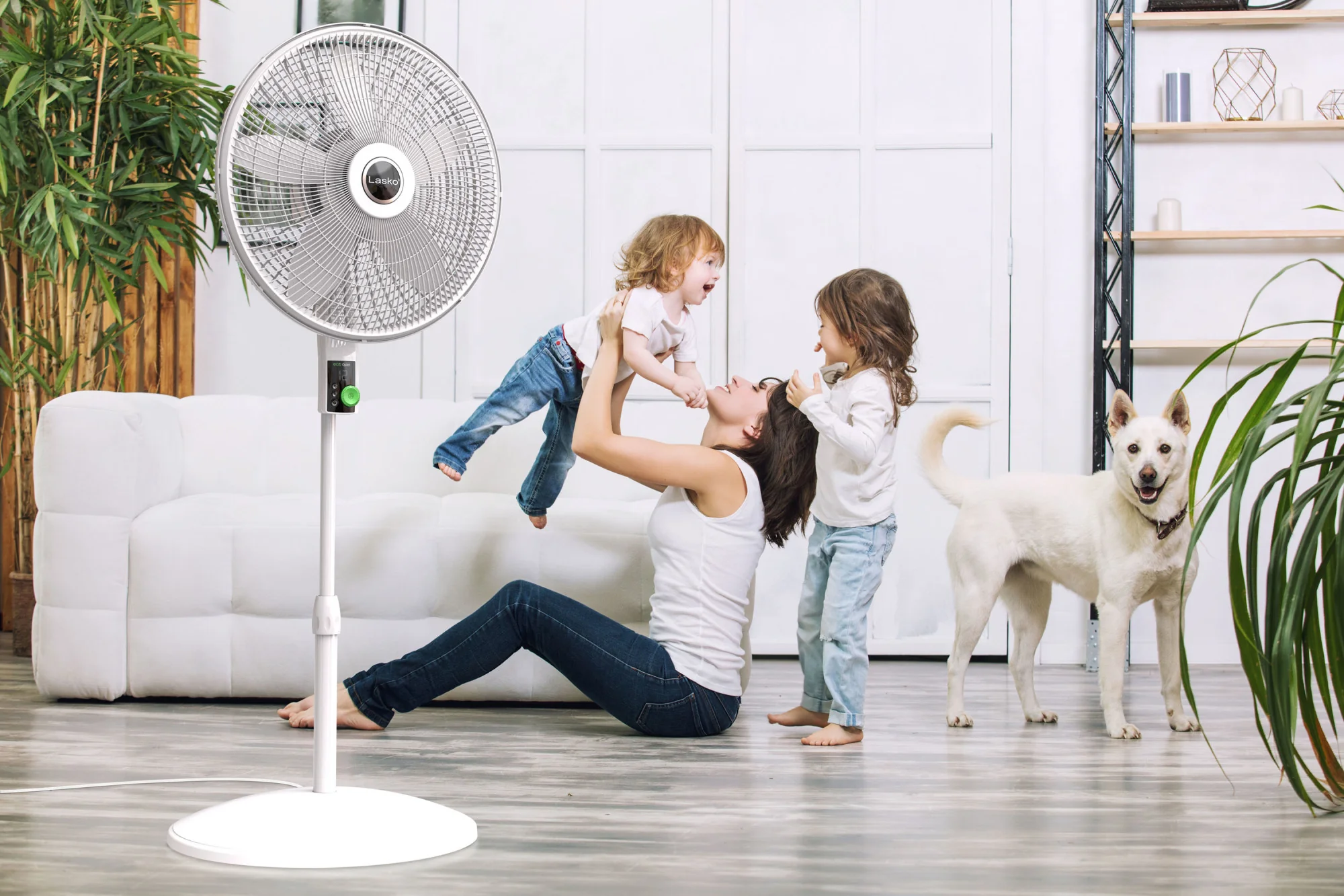 Lasko EcoQuiet 18" DC Pedestal Fan: Oscillating, 12-Speed, Remote, White - Image 14