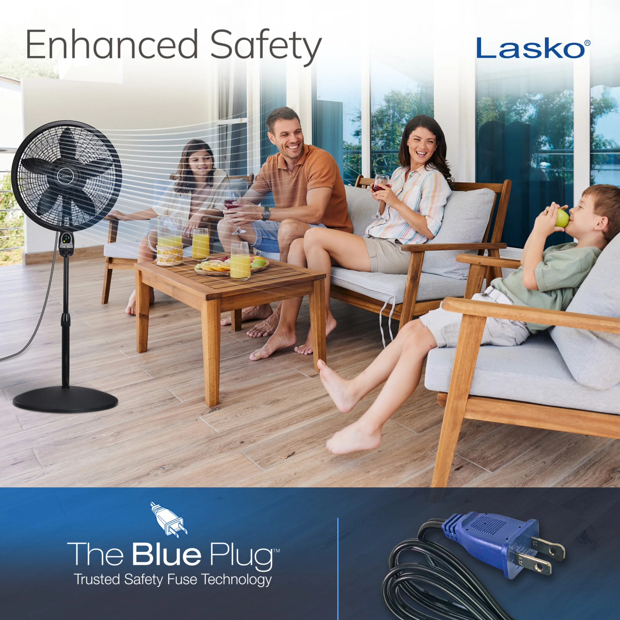 Lasko Cyclone 18" Pedestal Fan: Oscillating, 3-Speed, Remote, Timer, Black - Image 6