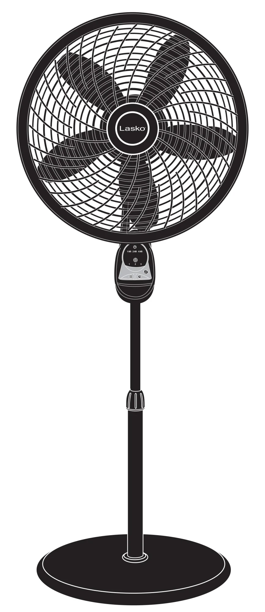Lasko Cyclone 18" Pedestal Fan: Oscillating, 3-Speed, Remote, Timer, Black - Image 7