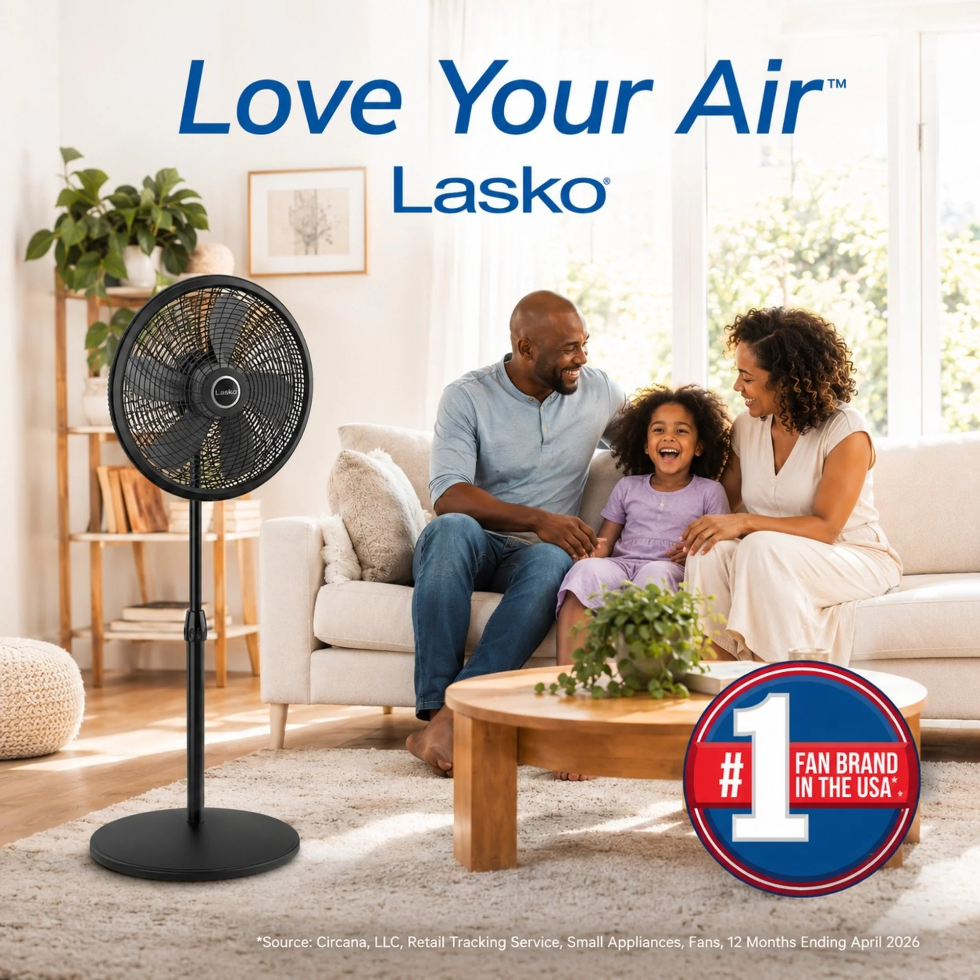 Lasko Cyclone 18" Pedestal Fan: Oscillating, 3-Speed,  Adjustable Height, Black - Image 2