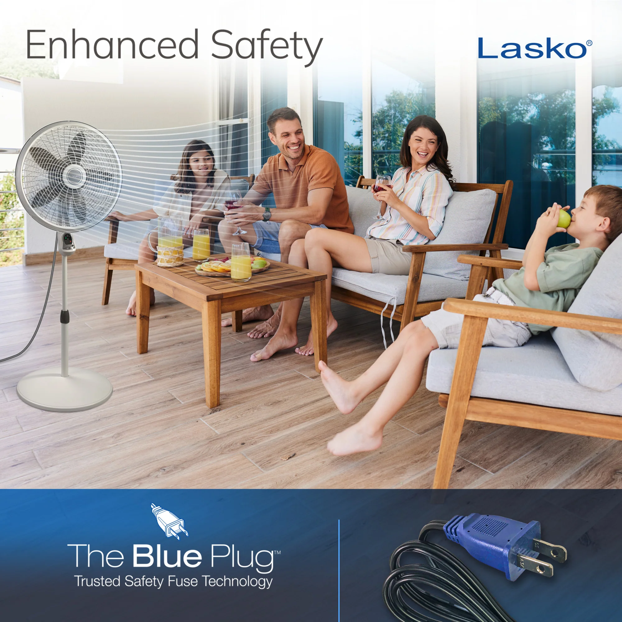 Lasko Cyclone 18" Pedestal Fan: Oscillating, 3-Speed, Remote, Timer, White - Image 6