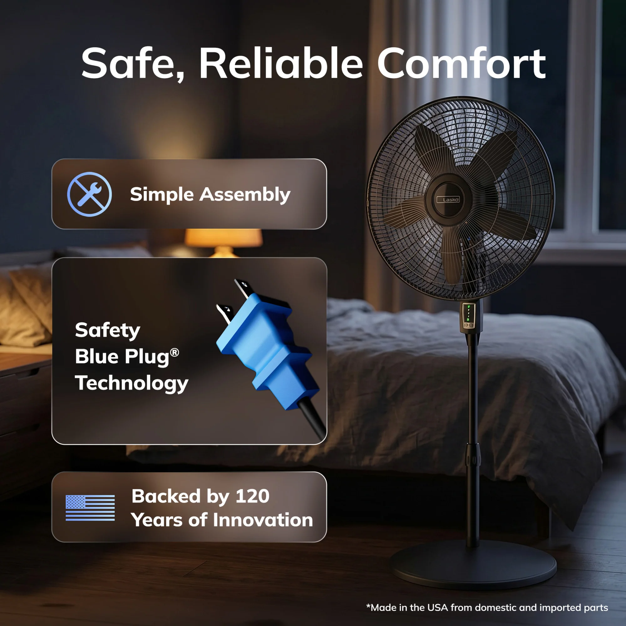 Lasko Cyclone Max 18" Pedestal Fan: Oscillating, 4-Speed, Remote, Black - Image 4