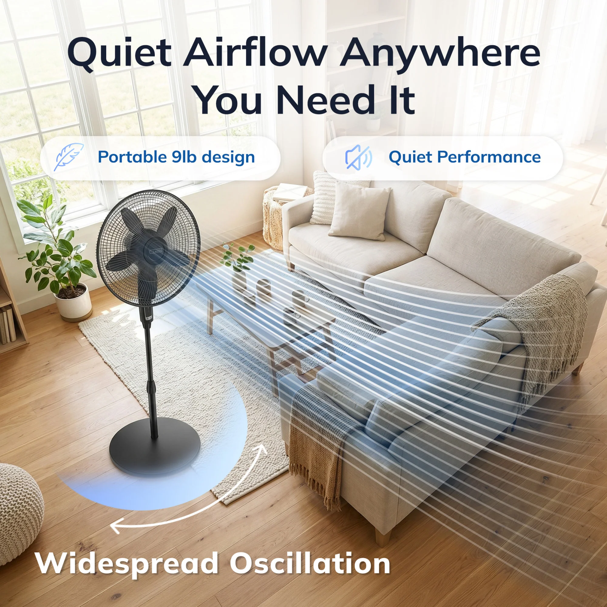 Lasko Cyclone Max 18" Pedestal Fan: Oscillating, 4-Speed, Remote, Black - Image 5