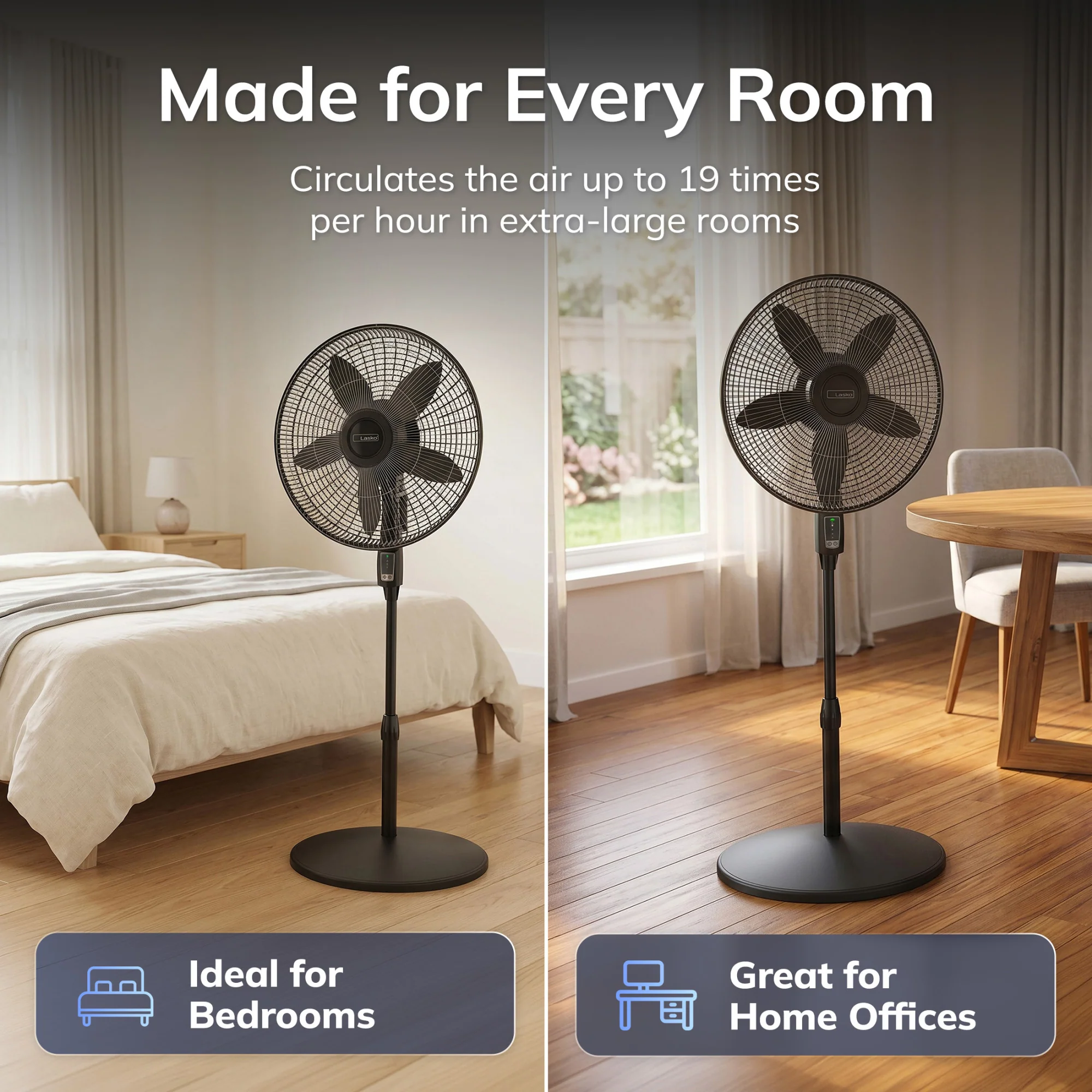 Lasko Cyclone Max 18" Pedestal Fan: Oscillating, 4-Speed, Remote, Black - Image 6