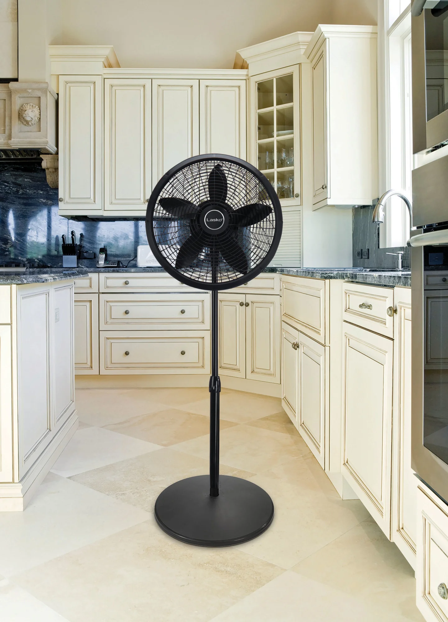 Lasko 18" Pedestal Fan: Oscillating, 3-Speed, Adjustable Height, Black - Image 13