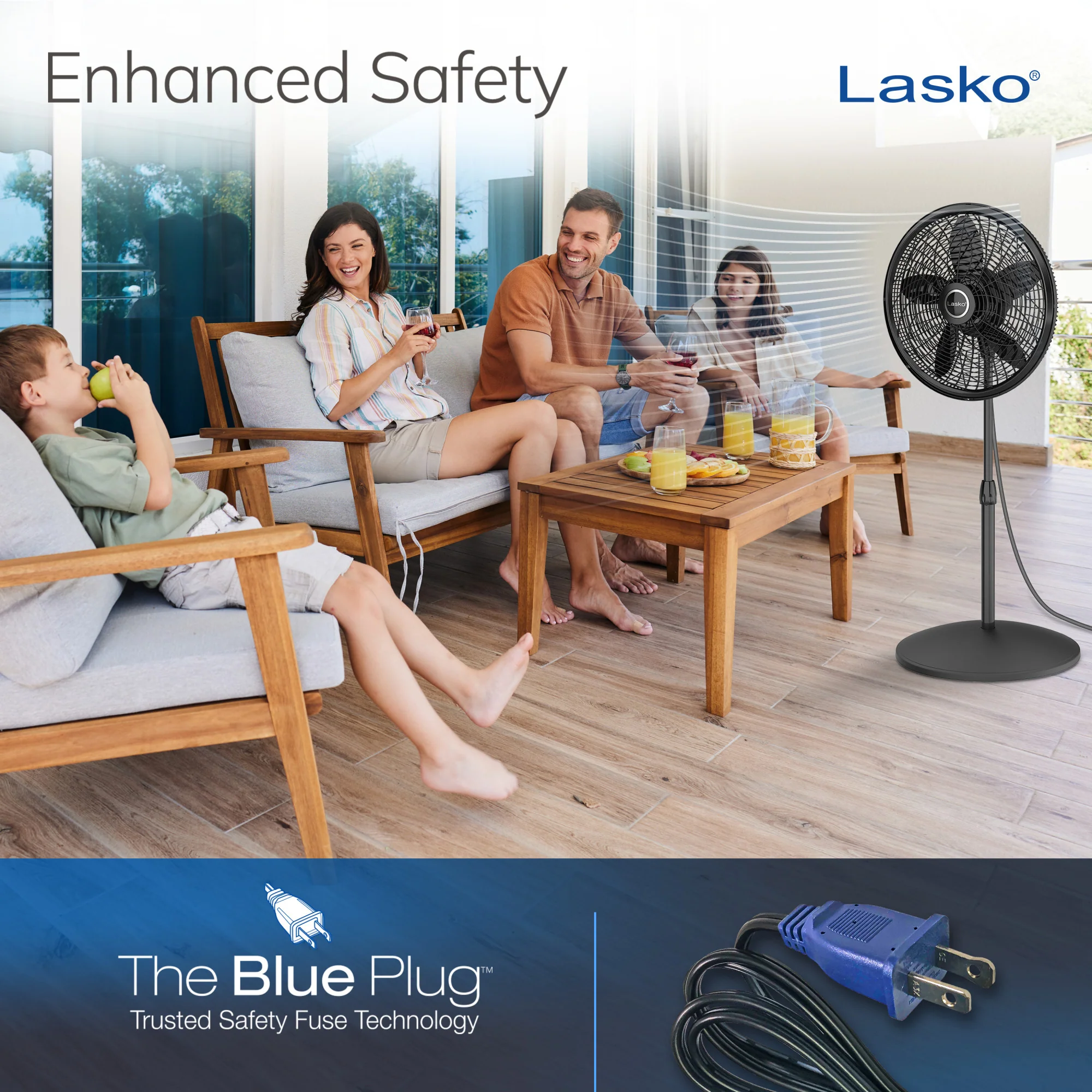 Lasko 18" Pedestal Fan: Oscillating, 3-Speed, Adjustable Height, Black - Image 6