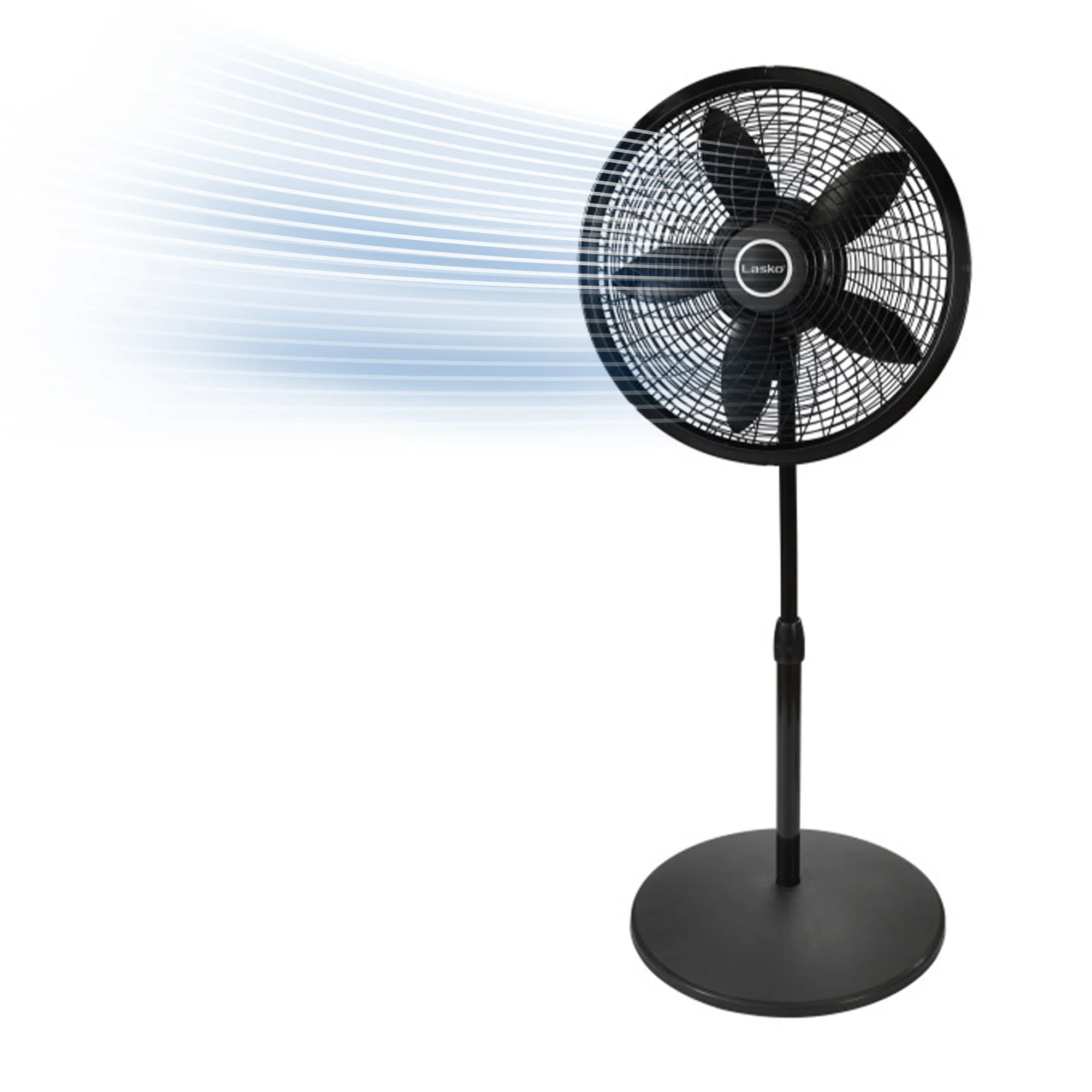 Lasko Cyclone 18" Pedestal Fan: Oscillating, 3-Speed,  Adjustable Height, Black