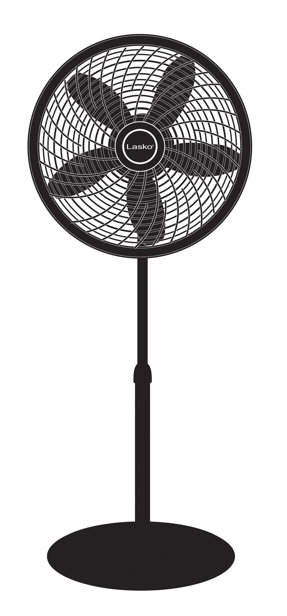 Lasko Cyclone 18" Pedestal Fan: Oscillating, 3-Speed,  Adjustable Height, Black - Image 3