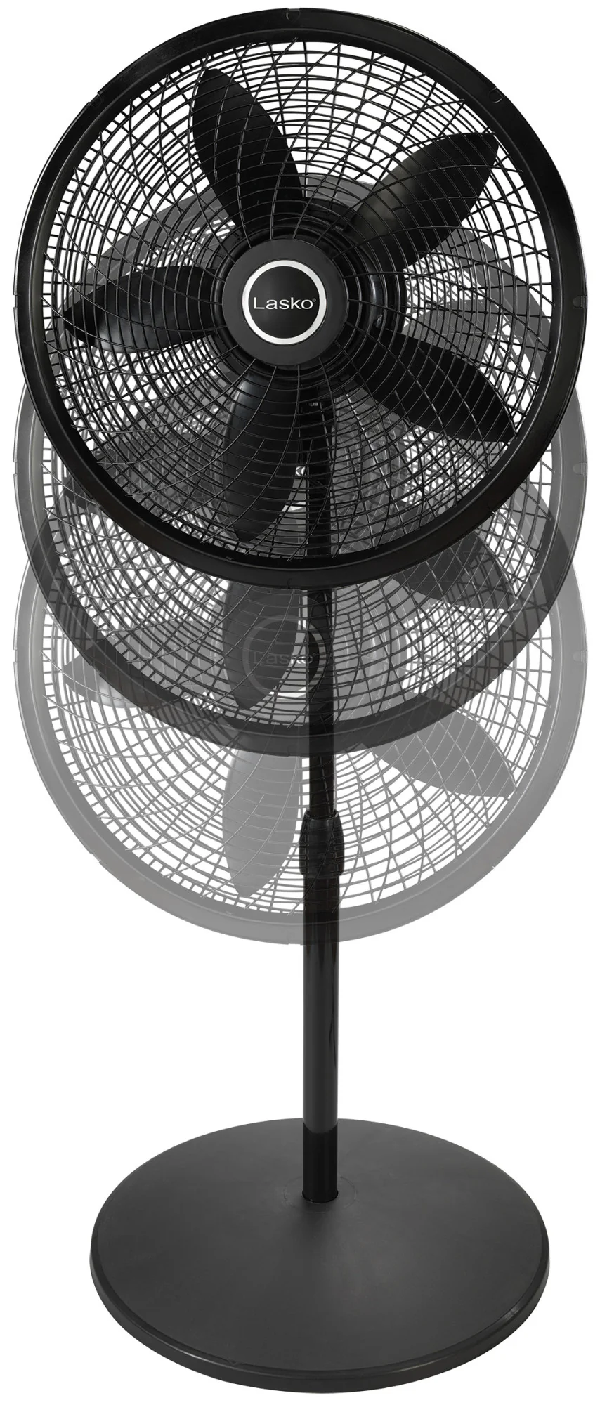 Lasko Cyclone 18" Pedestal Fan: Oscillating, 3-Speed,  Adjustable Height, Black - Image 6