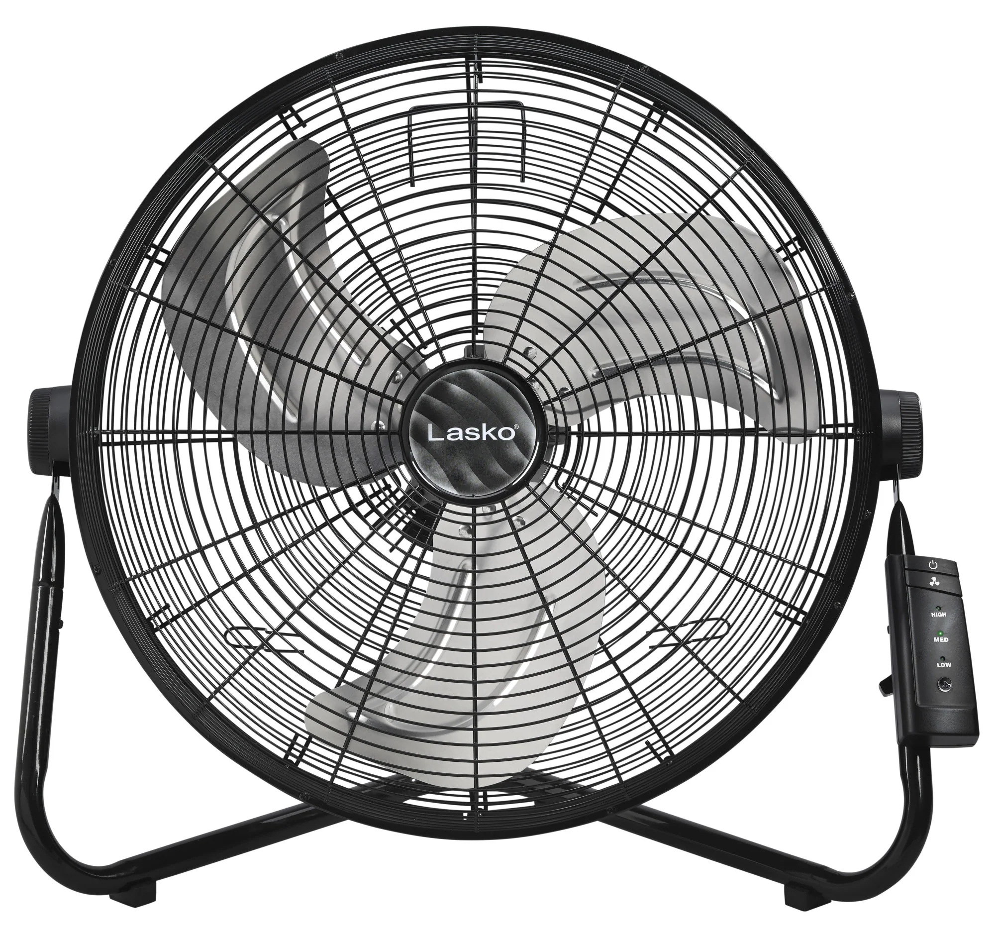 Lasko 20" High Velocity Floor Fan: Wall Mount, 3-Speed, Remote, Black - Image 3