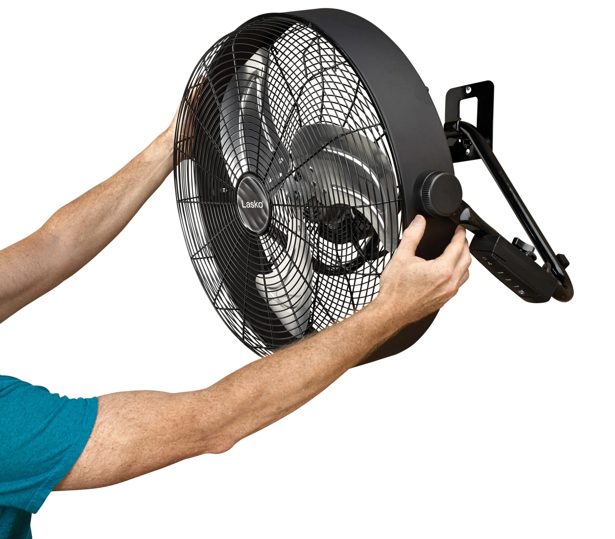 Lasko 20" High Velocity Floor Fan: Wall Mount, 3-Speed, Remote, Black - Image 5