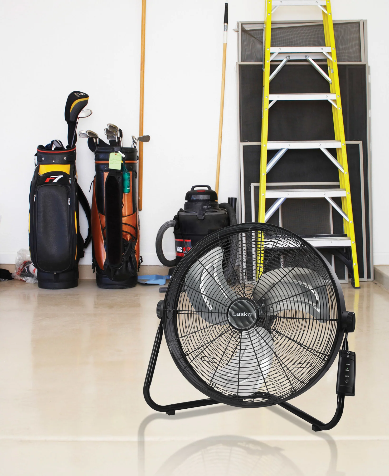 Lasko 20" High Velocity Floor Fan: Wall Mount, 3-Speed, Remote, Black - Image 7