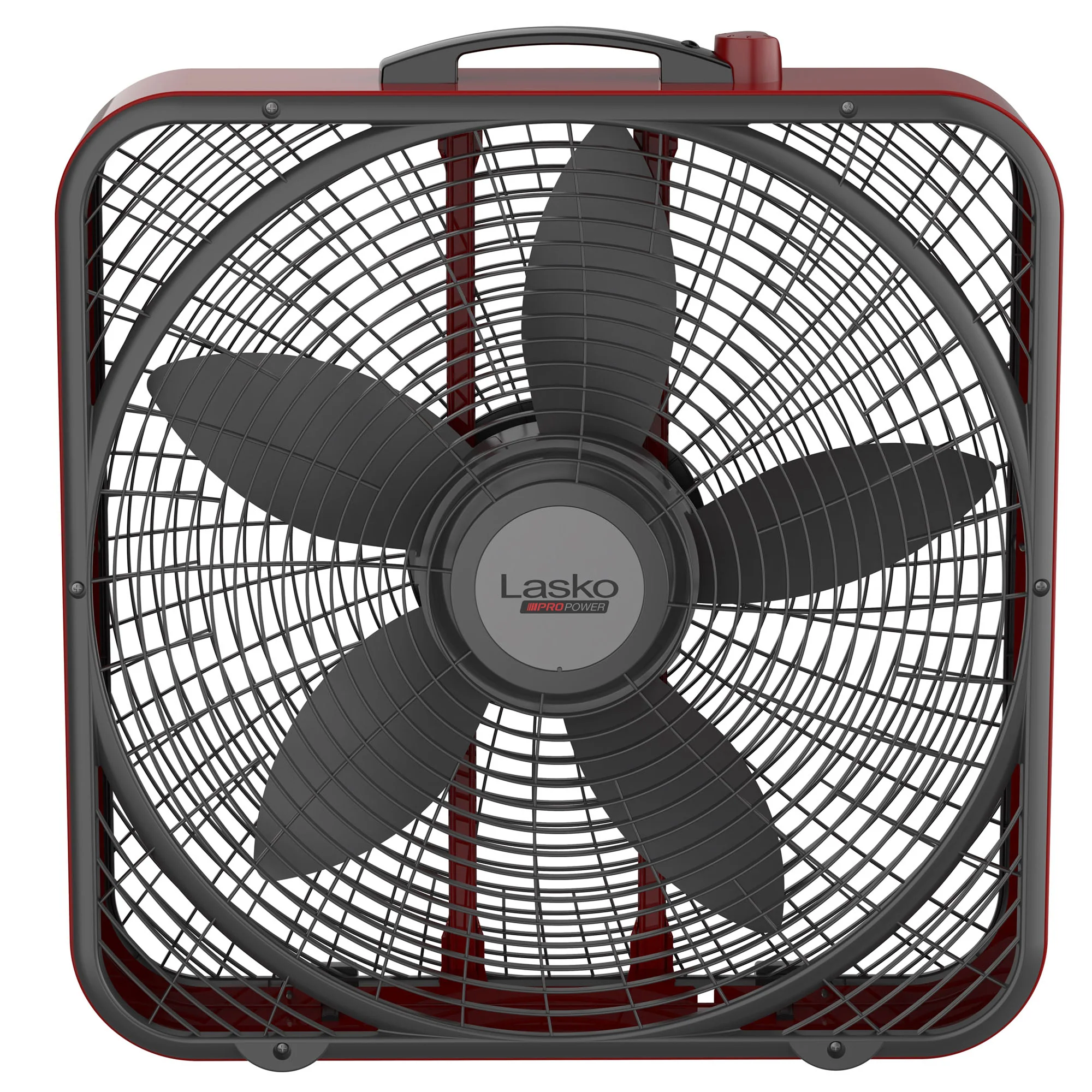 Lasko Pro Power 20" Box Fan: 3-Speed, Weather-Resistant Motor, Red - Image 8