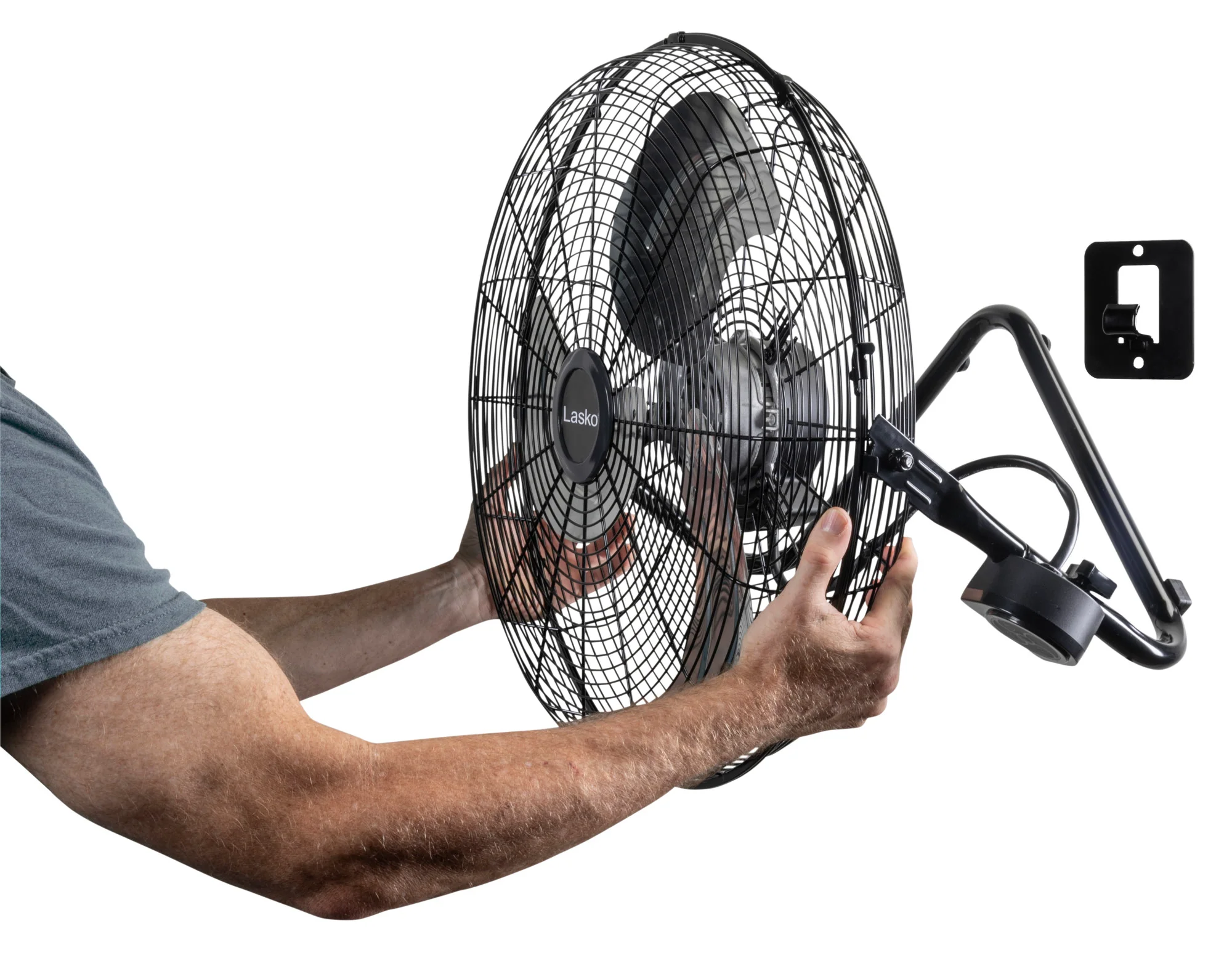 Lasko 20" High Velocity Floor Fan: Wall Mount, 3-Speed, Remote, Black - Image 10