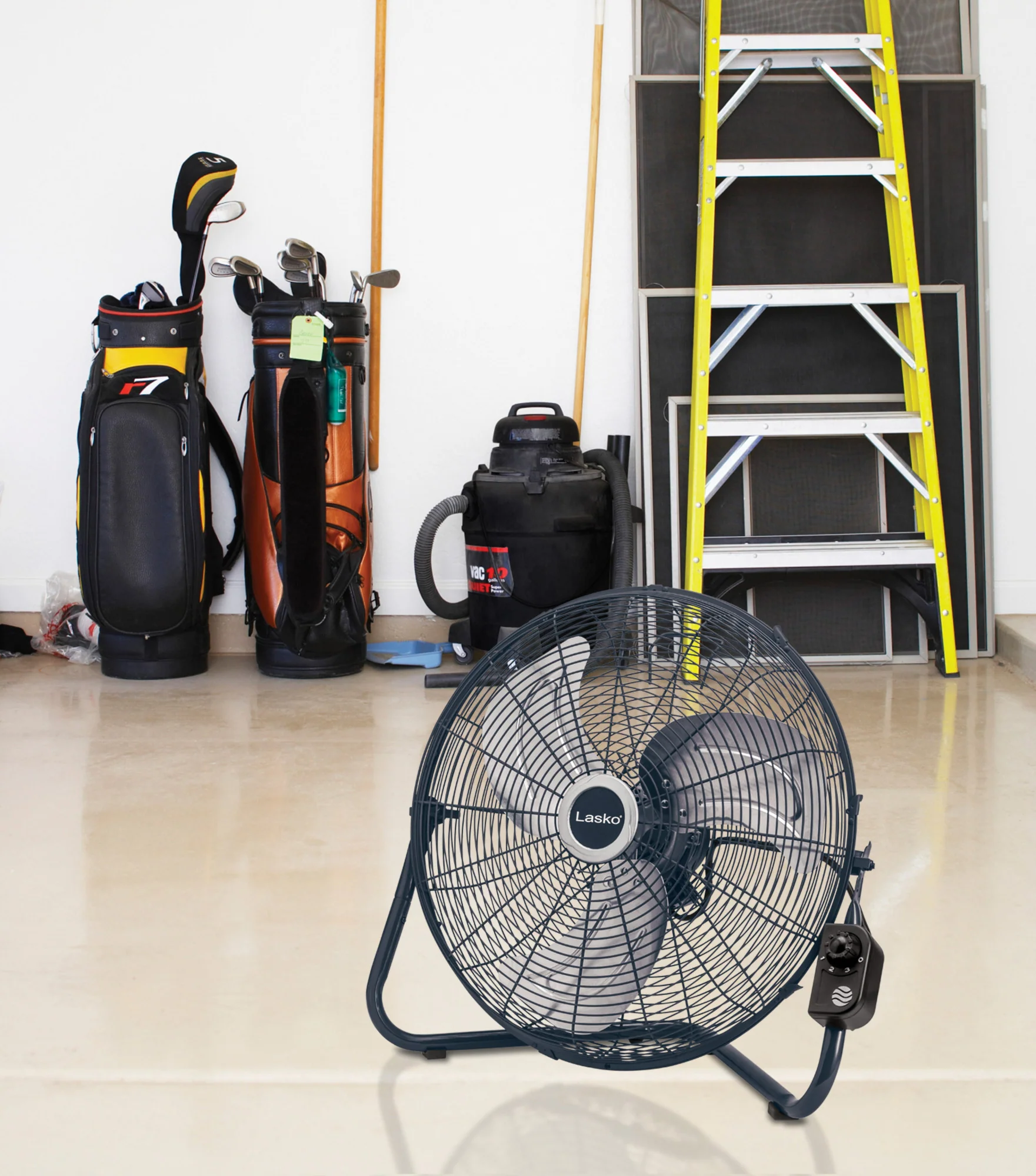 Lasko 20" High Velocity Floor Fan: Wall Mount, 3-Speed, Pivoting, Gray - Image 6
