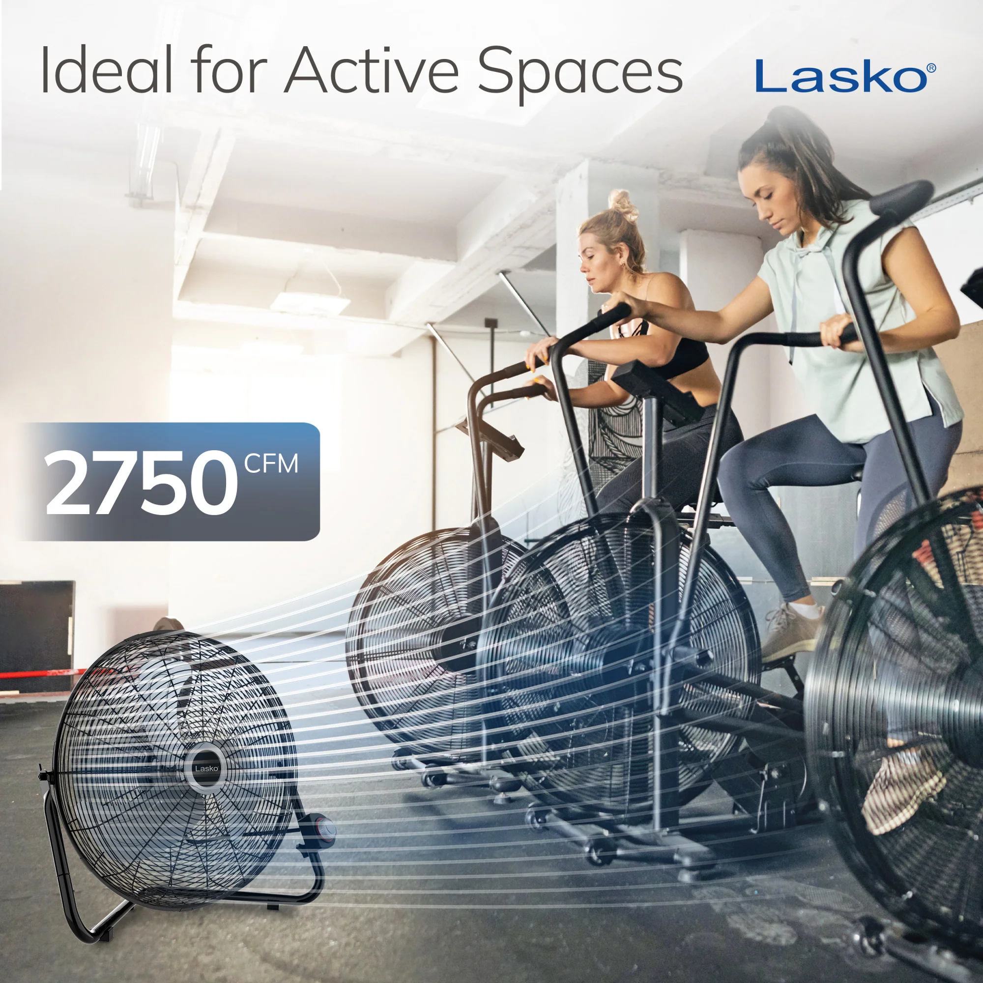Lasko 20" High Velocity Floor Fan: Wall Mount, 3-Speed, Pivoting, Black - Image 4
