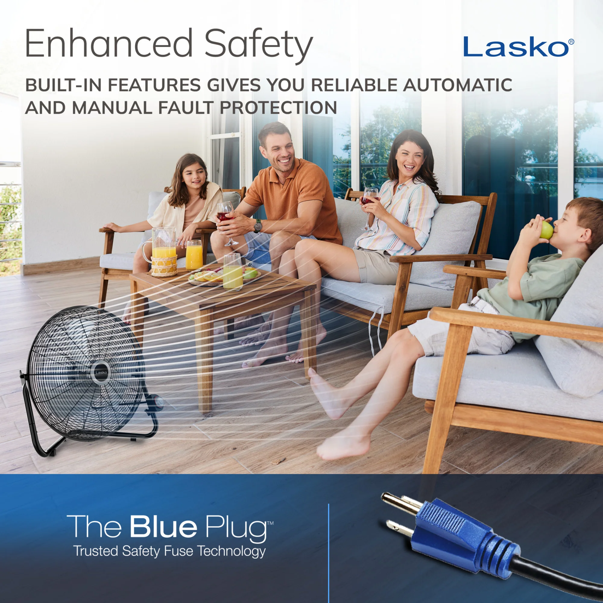 Lasko 20" High Velocity Floor Fan: Wall Mount, 3-Speed, Pivoting, Black - Image 6