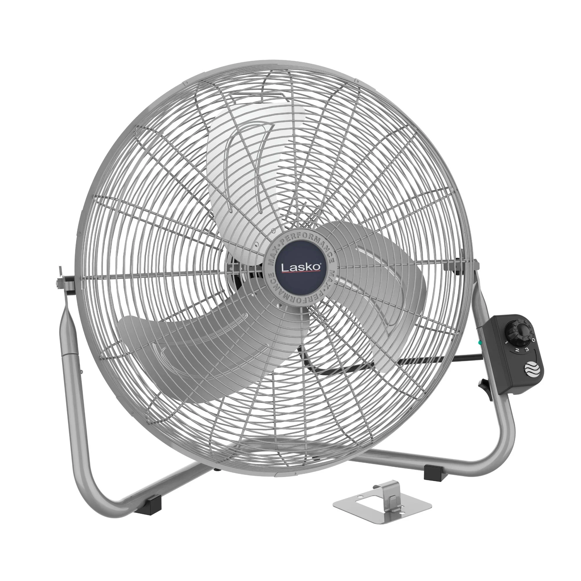 Lasko 20" High Velocity Floor Fan: Wall Mount, 3-Speed, Pivoting, Silver