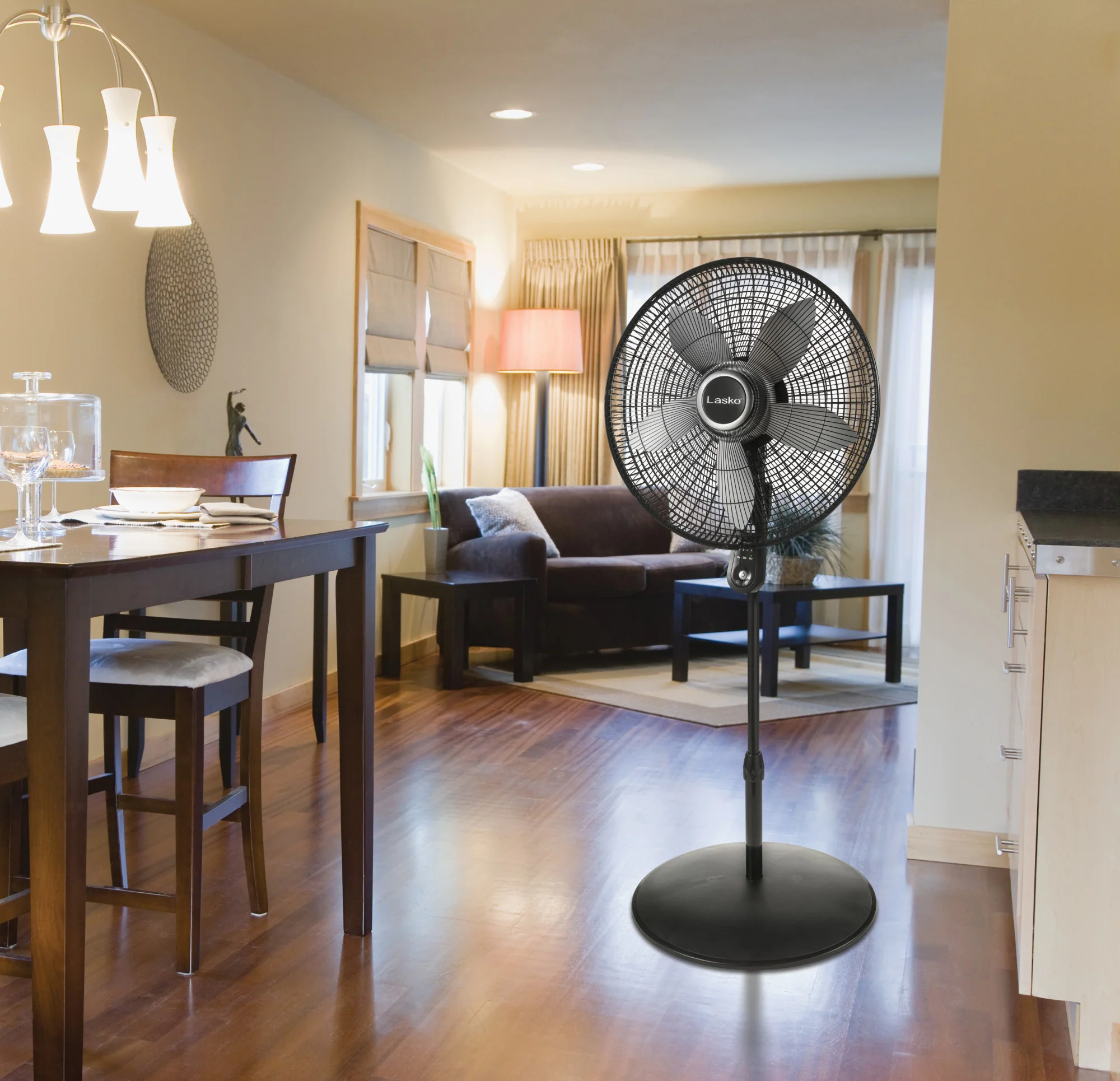 Lasko 20" Pedestal Fan (4-speed, remote, timer, black) - Image 11