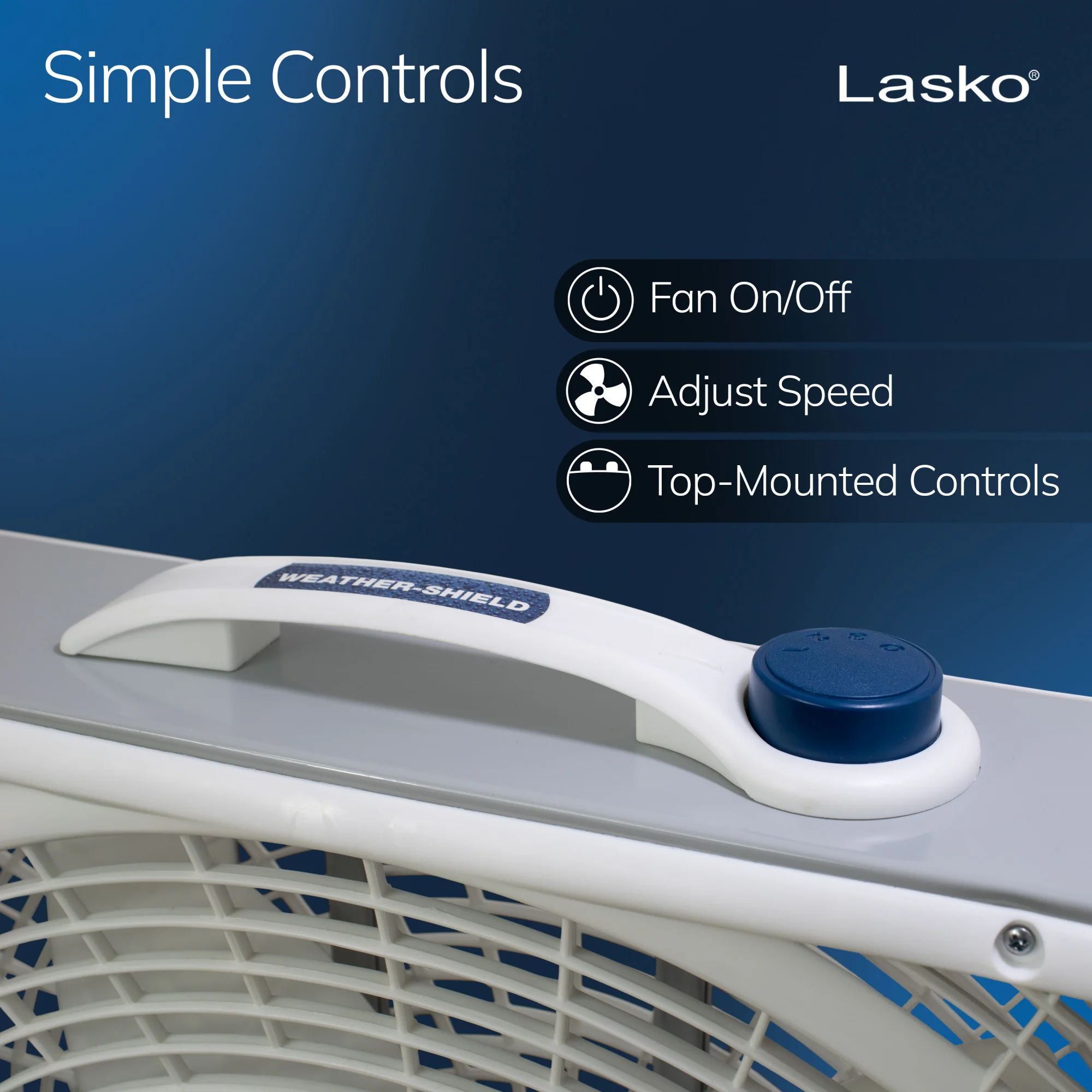 Lasko Weather Shield 20" Box Fan: 3-Speed, Weather-Resistant Motor, White - Image 4