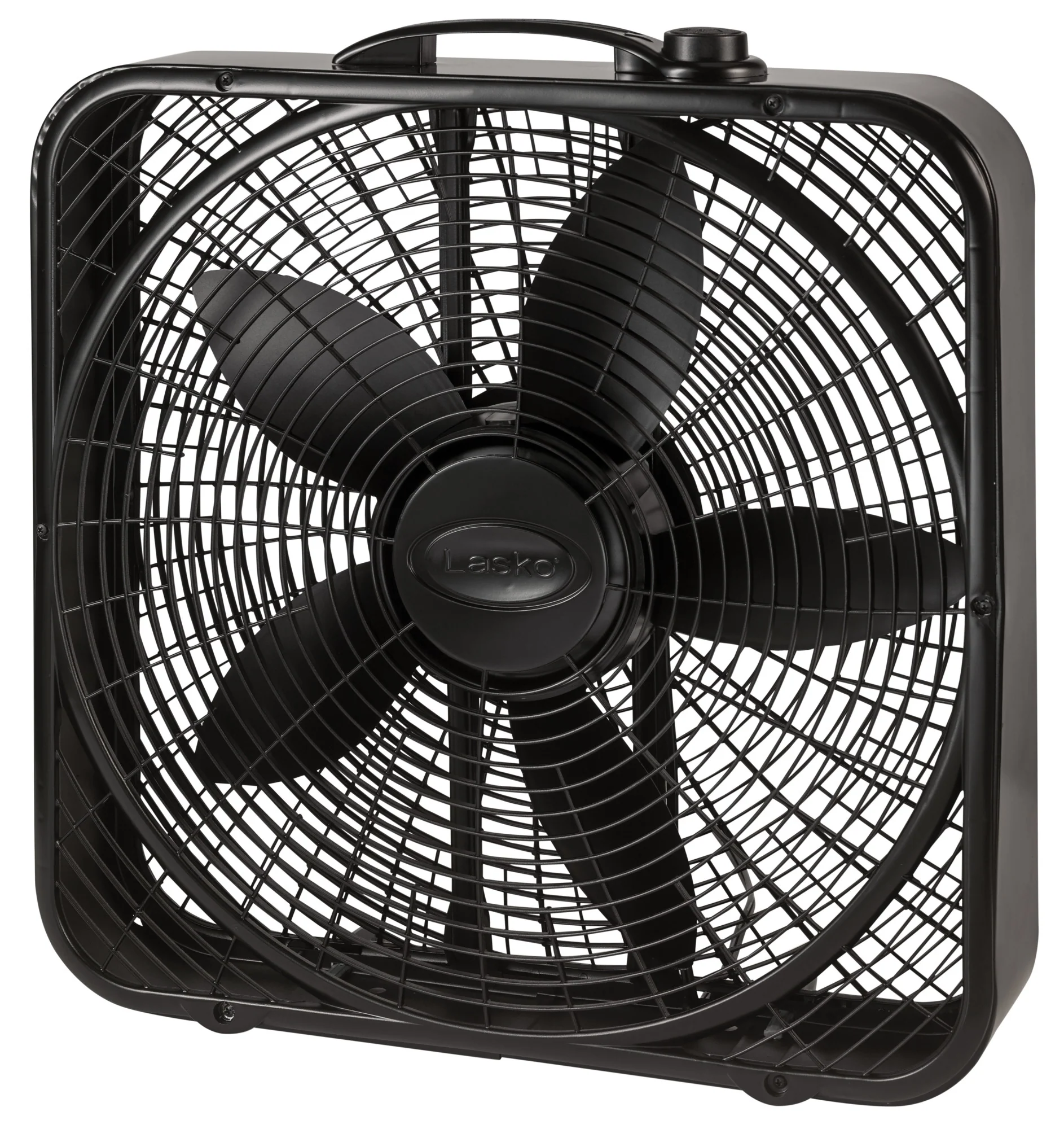 Lasko Power Plus 20" Box Fan: 3-Speed, Weather-Resistant Motor, Black