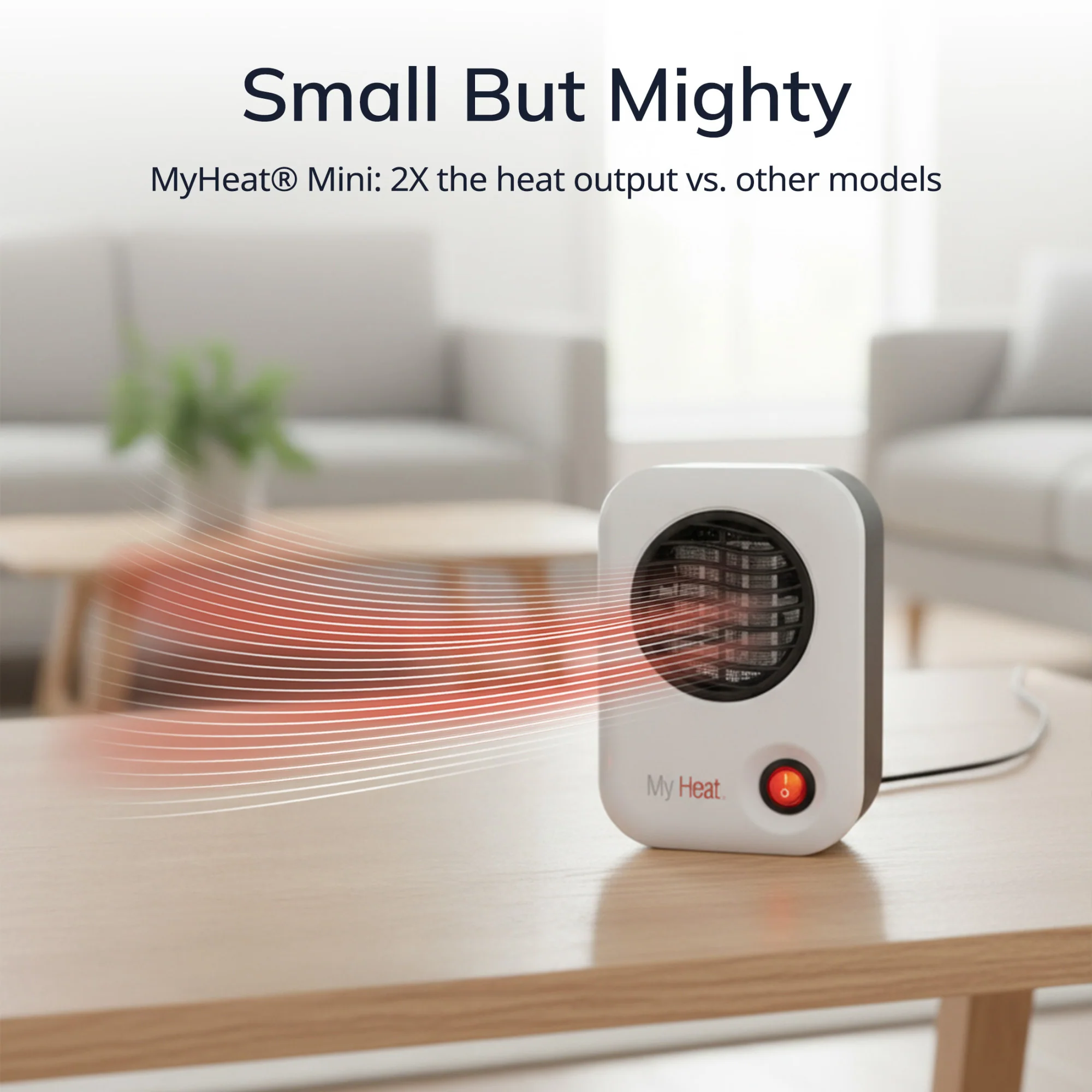 Lasko 200W MyHeat Personal Desk/Tabletop Space Heater with Simple Controls, 101, White - Image 6