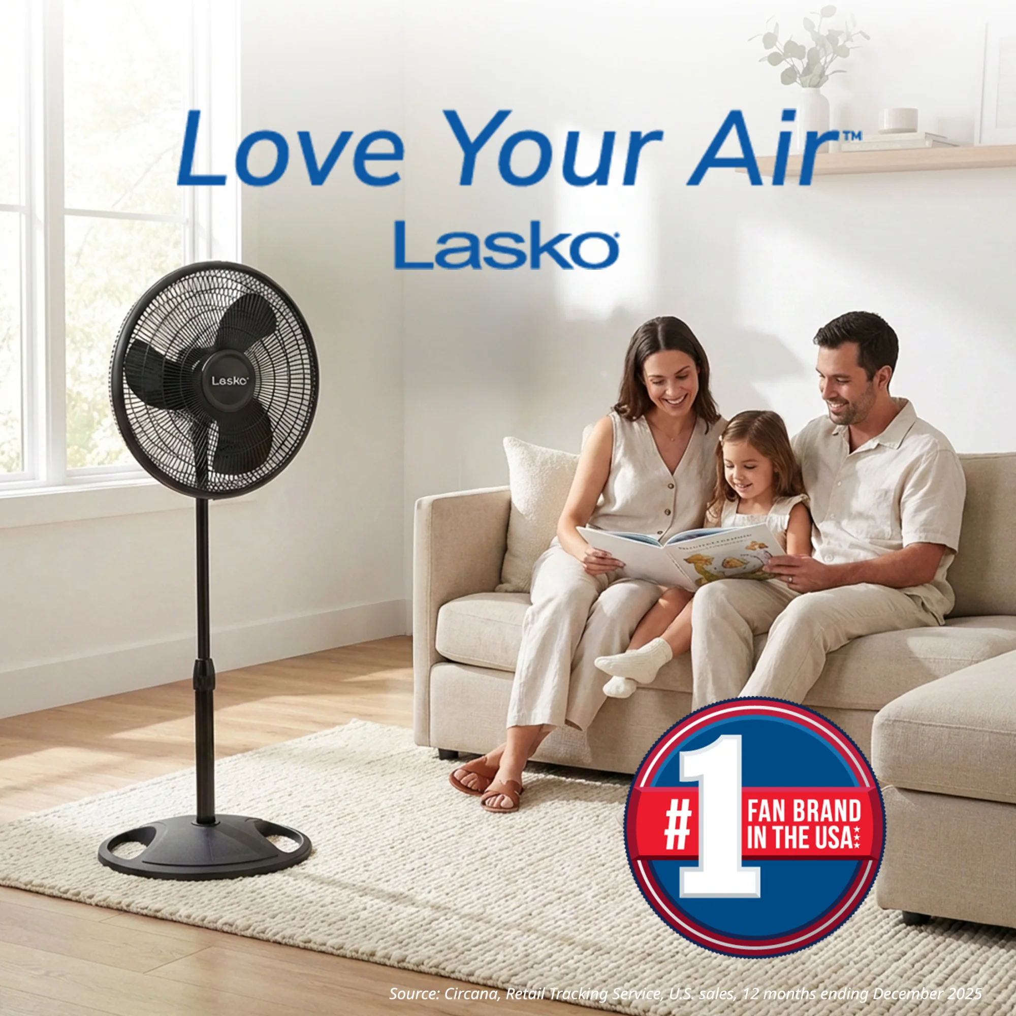 Lasko 16" Pedestal Fan: Oscillating, 3-Speed,  Adjustable Height, Black - Image 7