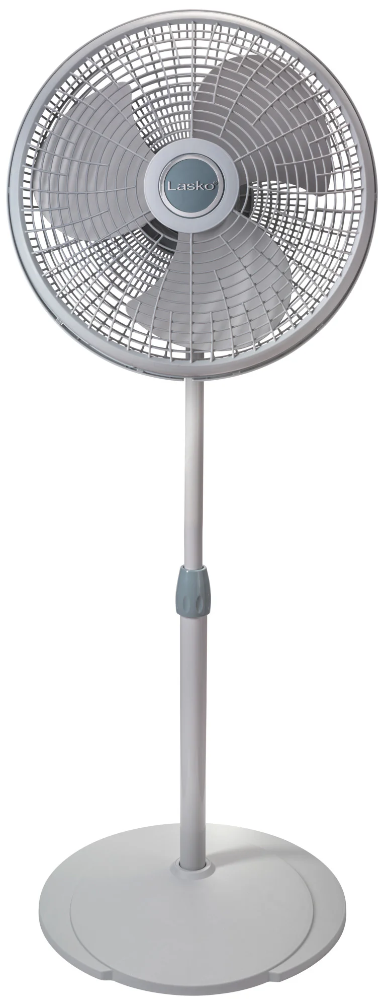 Lasko 16" Pedestal Fan: Oscillating, 3-Speed,  Adjustable Height, Gray - Image 3