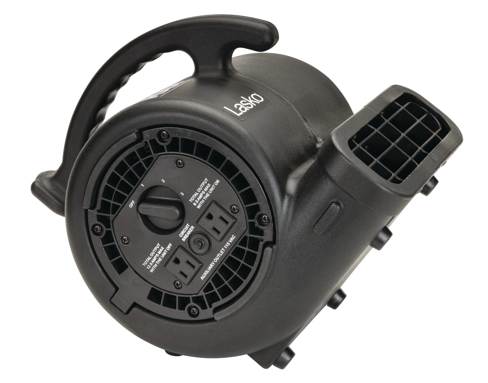 Lasko Super Fan Max 13" Air Mover Blower Fan: 3-Speed, High Velocity, 2 Outlets, Black - Image 10